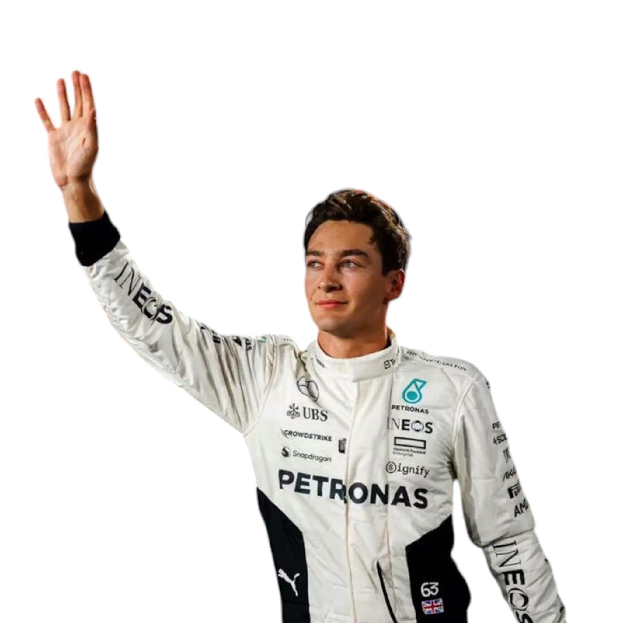 George Russel 2024 Mercedes-AMG Petronas Qatar GP F1 Race Suit detail view 4 - Grand Flex Racewear