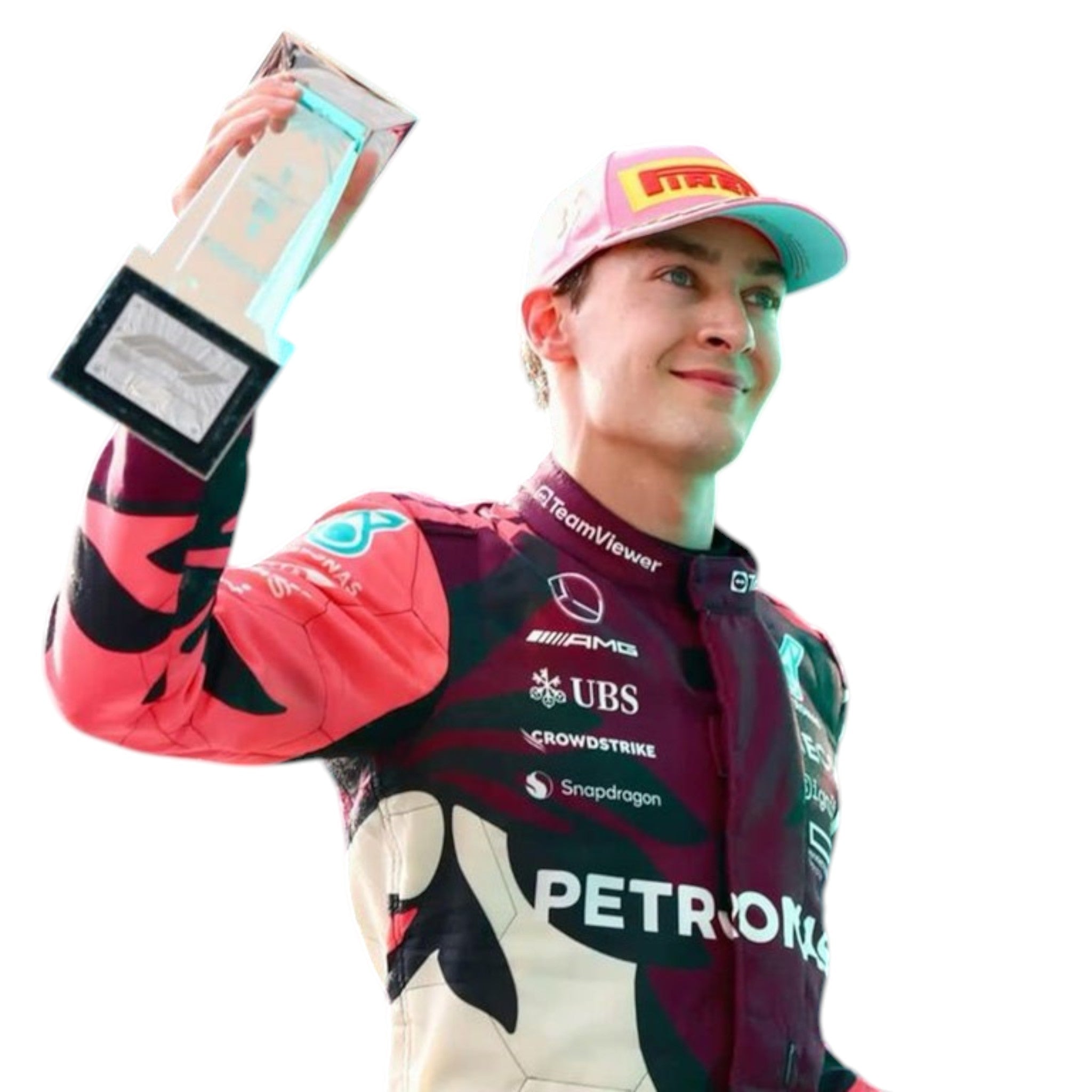 George Russel 2025 Mercedes AMG Petronas Miami GP F1 Race Suit detail view 2 - Grand Flex Racewear