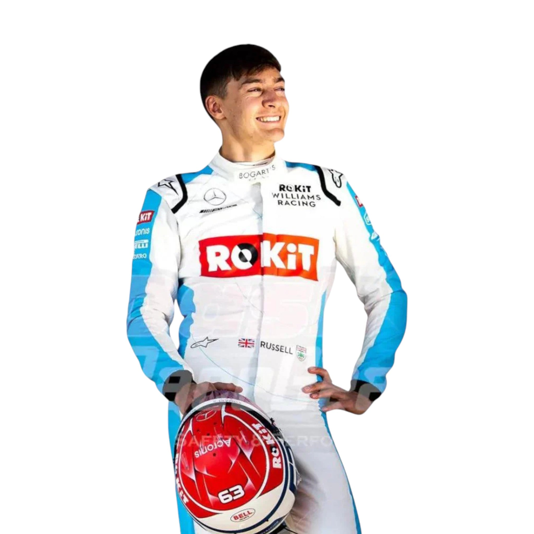 George Russell 2020 Williams F1 Race Suit detail view 2 - Grand Flex Racewear