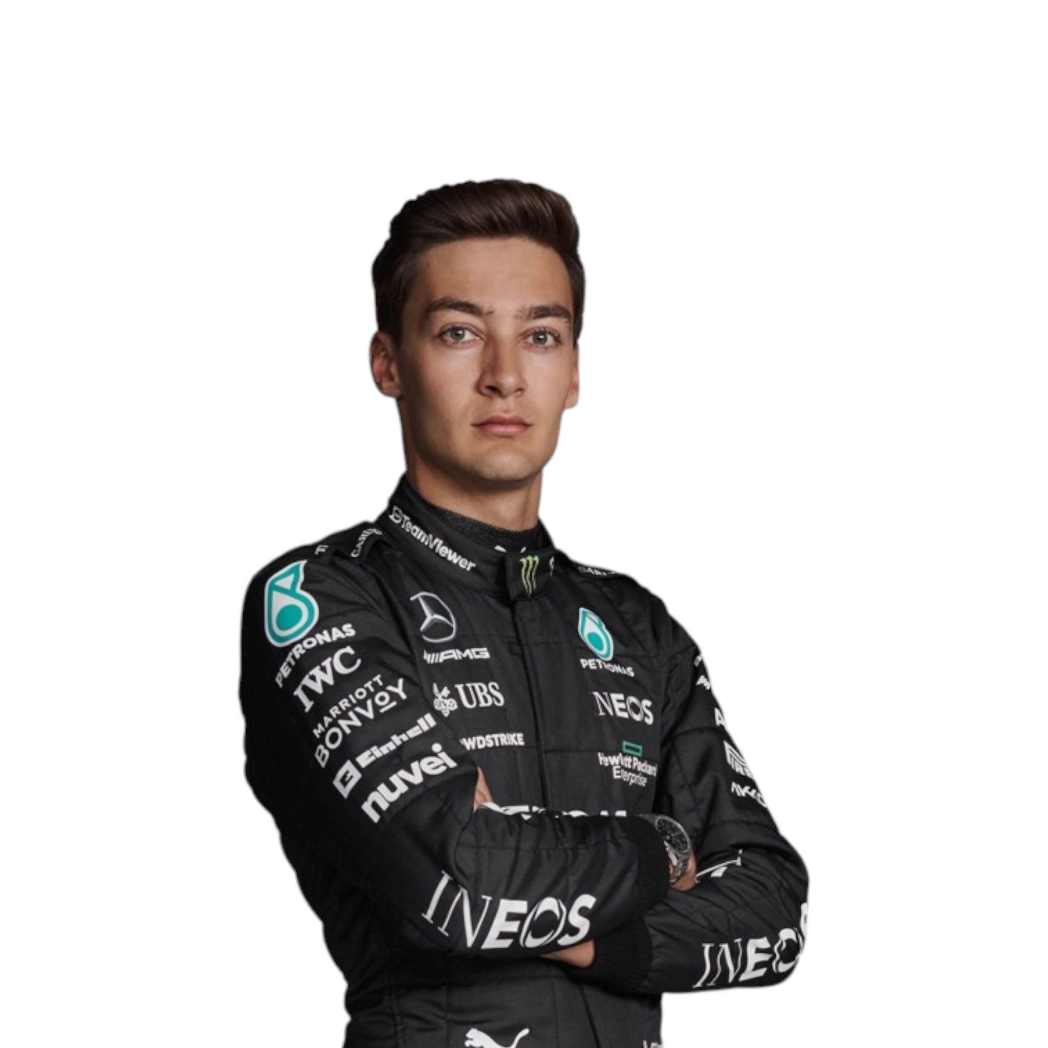George Russell 2023 Mercedes AMG Petronas F1 Race Suit detail view 3 - Grand Flex Racewear
