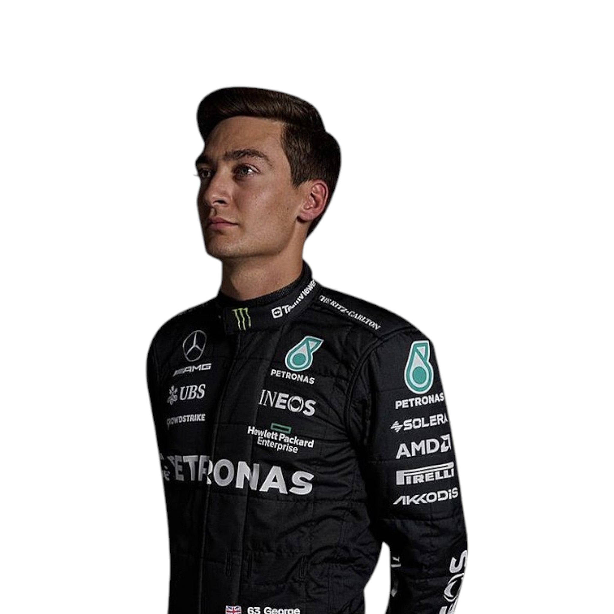 George Russell 2023 Mercedes AMG Petronas F1 Race Suit detail view 4 - Grand Flex Racewear