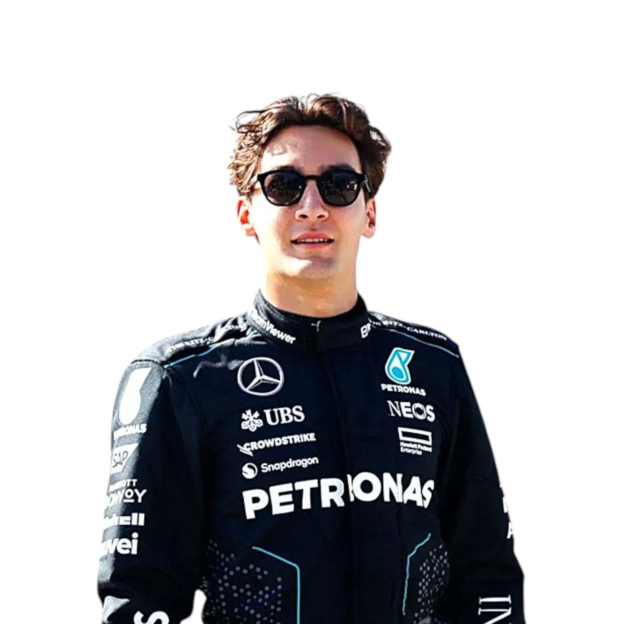George Russell 2024 Mercedes AMG Petronas F1 Race Suit product view - Grand Flex Racewear