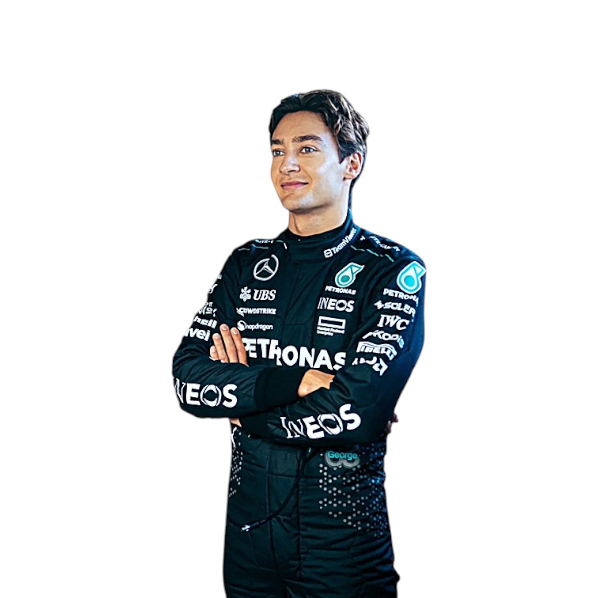 George Russell 2024 Mercedes AMG Petronas F1 Race Suit detail view 2 - Grand Flex Racewear