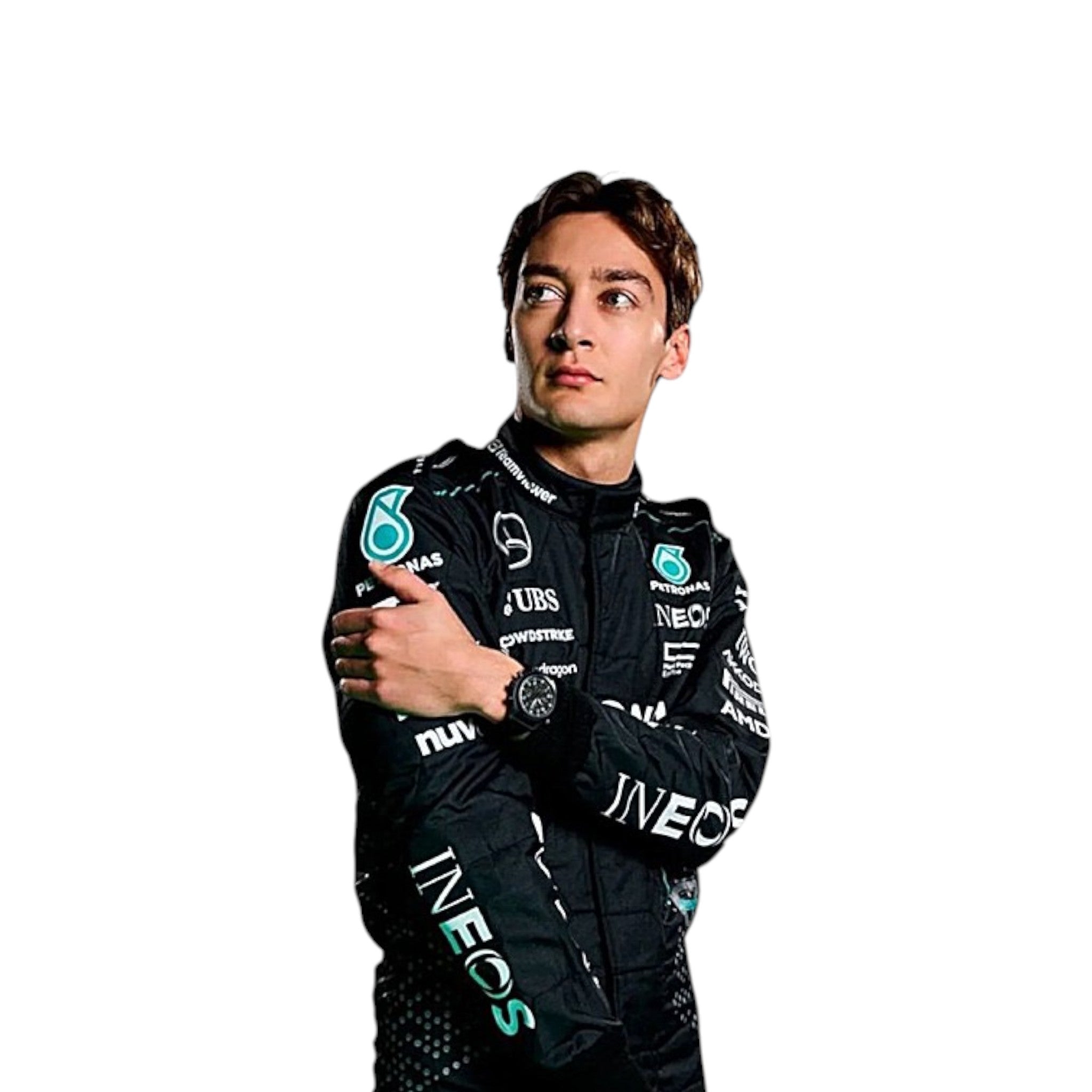 George Russell 2024 Mercedes AMG Petronas F1 Race Suit detail view 3 - Grand Flex Racewear