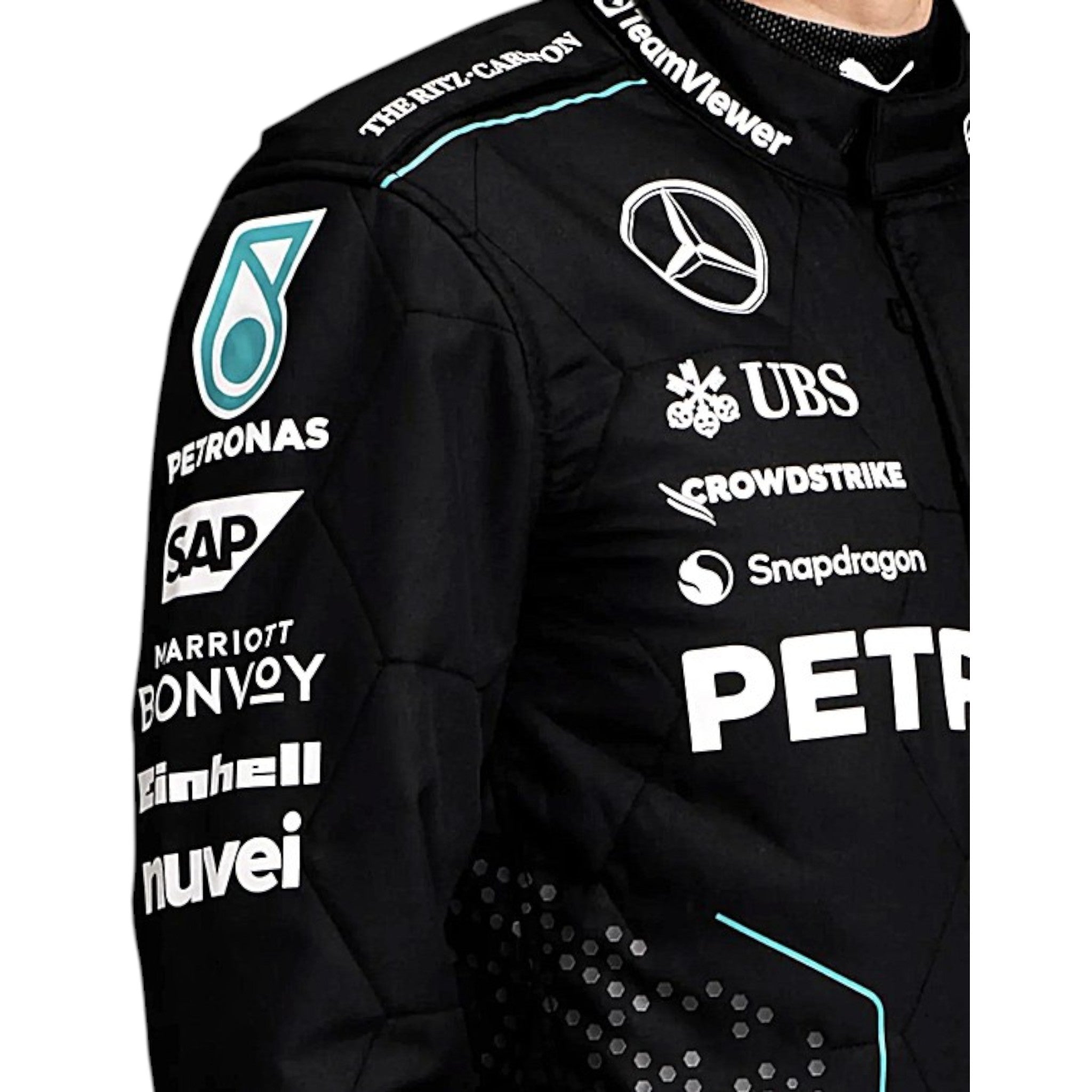 George Russell 2024 Mercedes AMG Petronas F1 Race Suit detail view 4 - Grand Flex Racewear