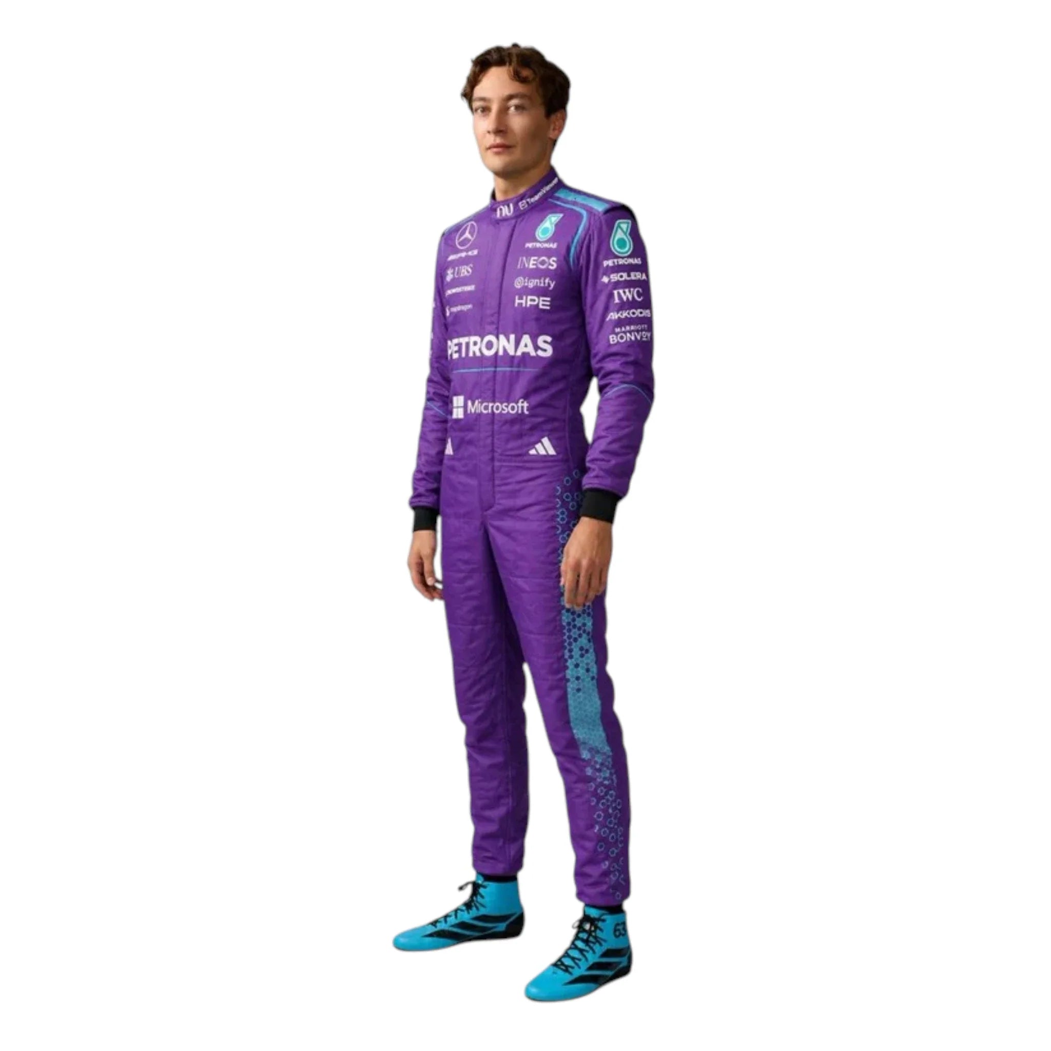 George Russell 2026 Mercedes-AMG Petronas Miami GP F1 Race Suit product view - Grand Flex Racewear