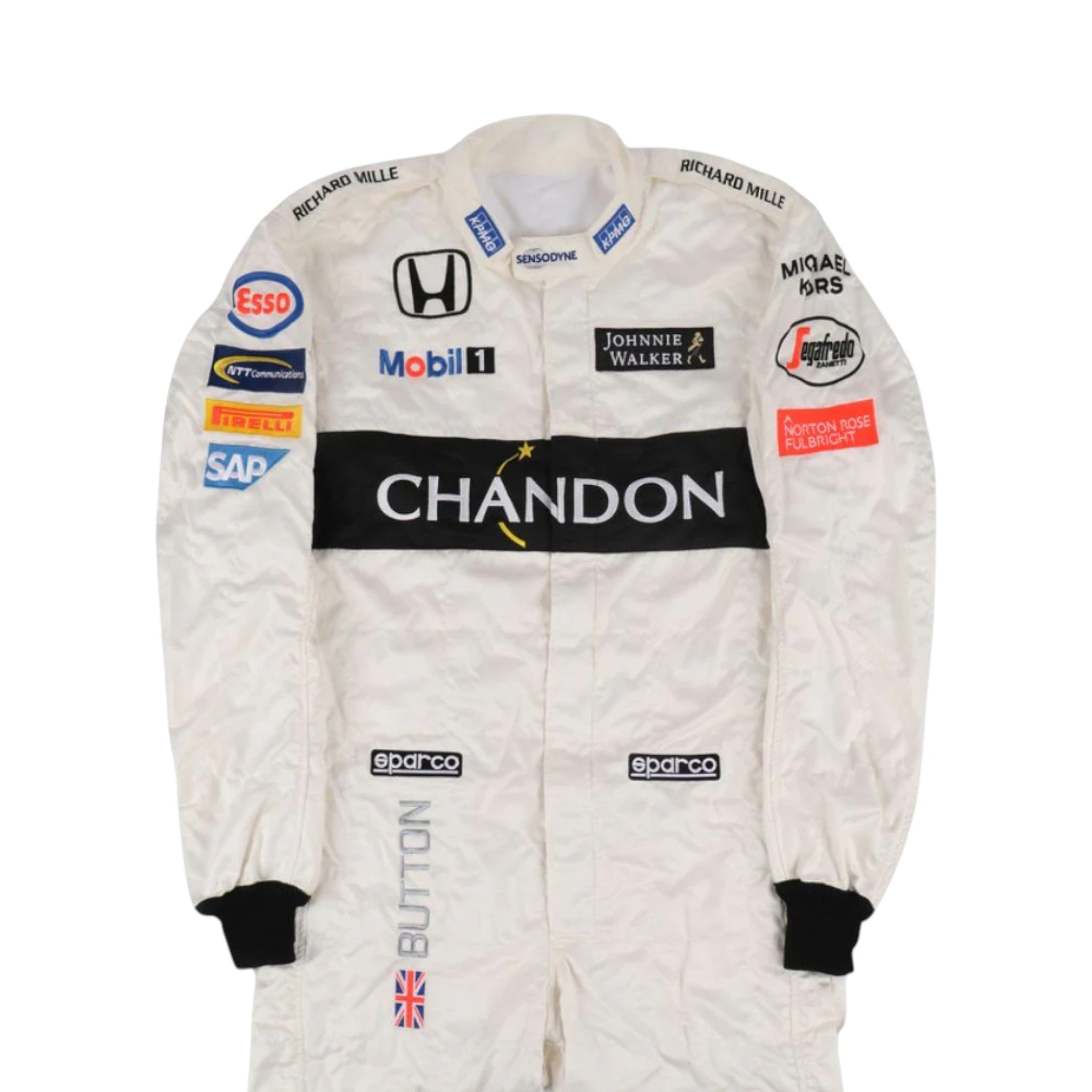 Jenson Button 2016 Mclaren F1 Race Suit product view - Grand Flex Racewear