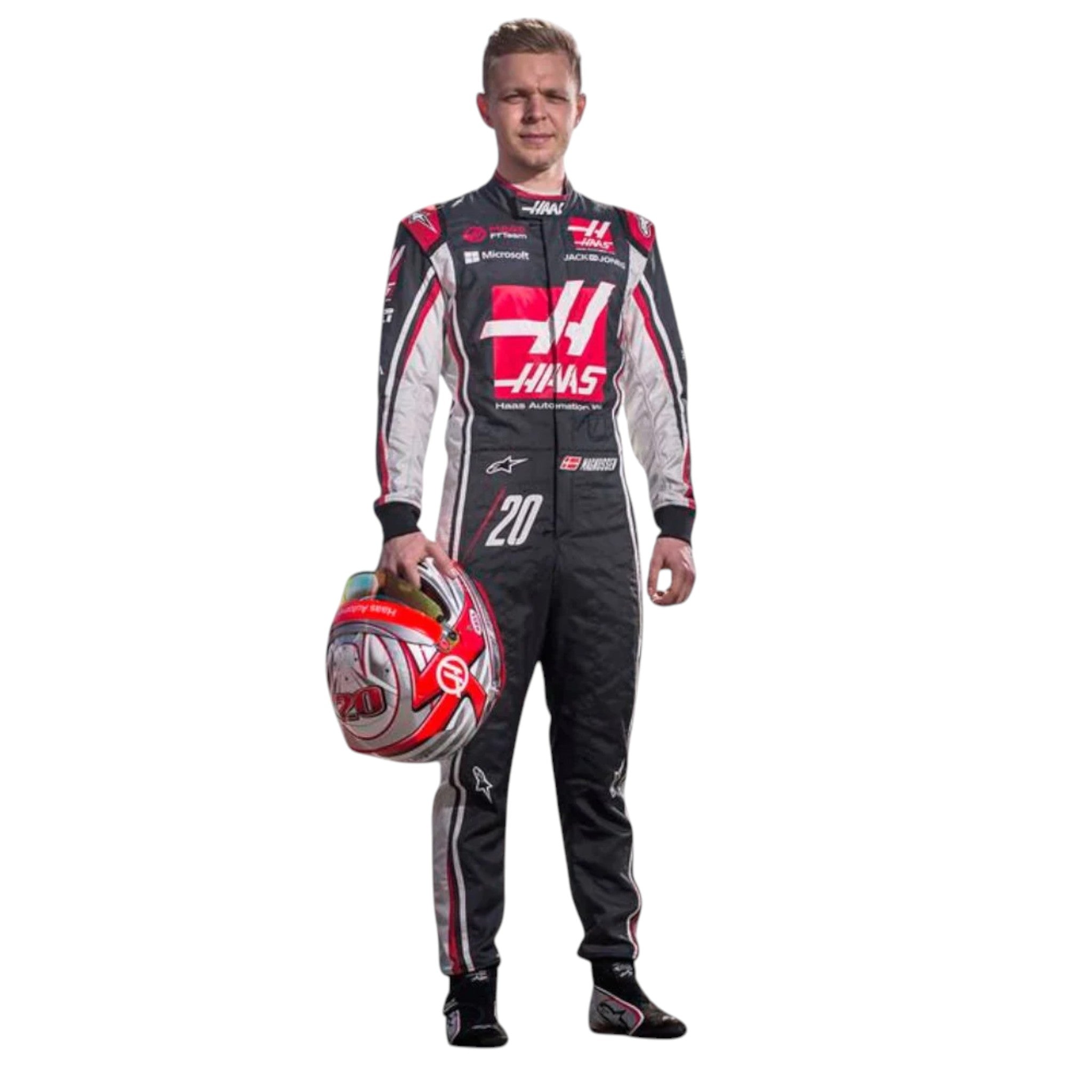 Kevin Magnussen 2017 Haas F1 Race Suit detail view 2 - Grand Flex Racewear