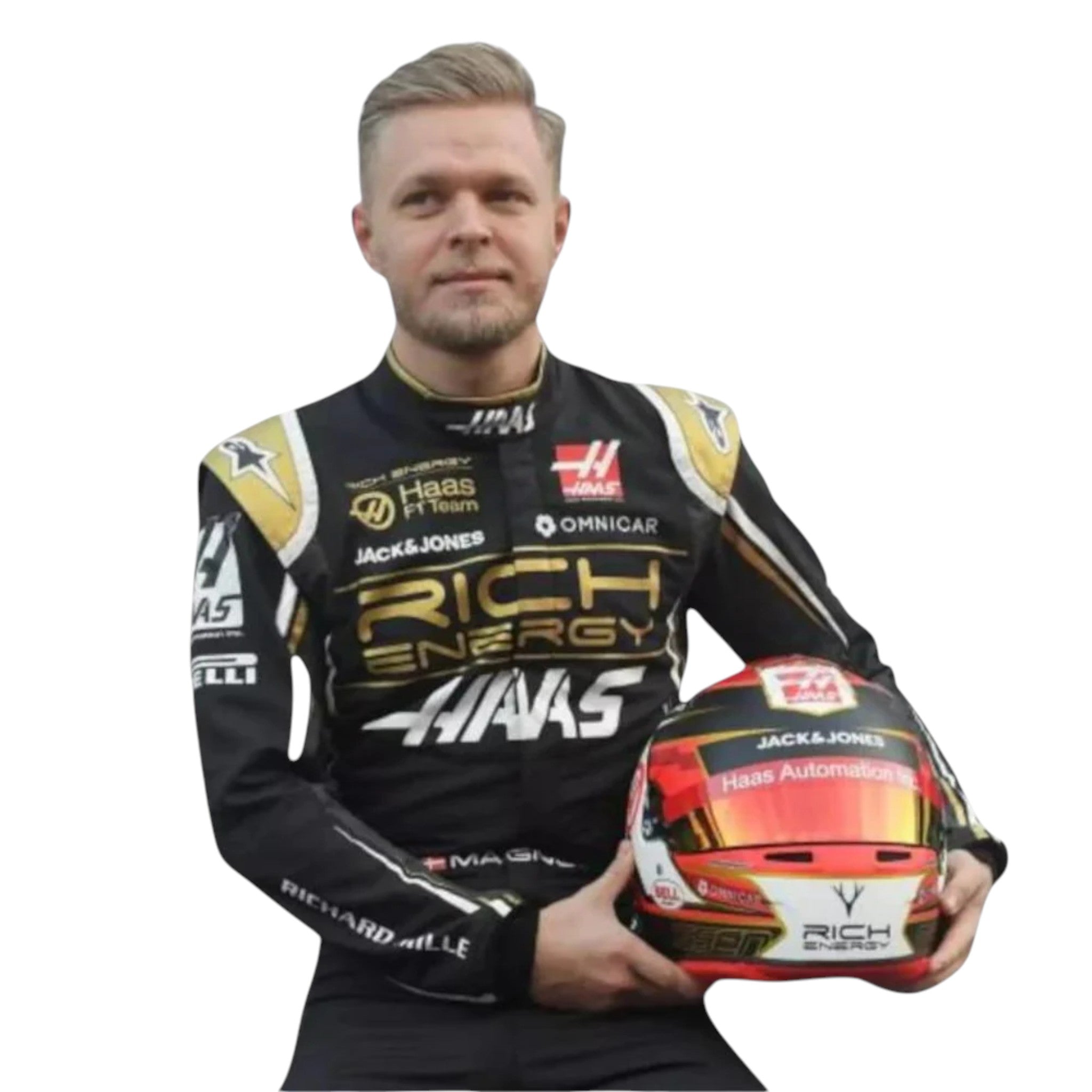 Kevin Magnussen 2019 Haas F1 Race Suit product view - Grand Flex Racewear