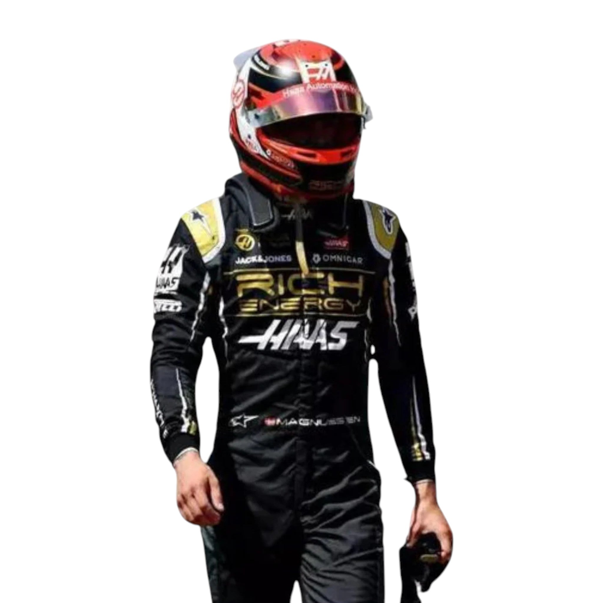 Kevin Magnussen 2019 Haas F1 Race Suit detail view 3 - Grand Flex Racewear