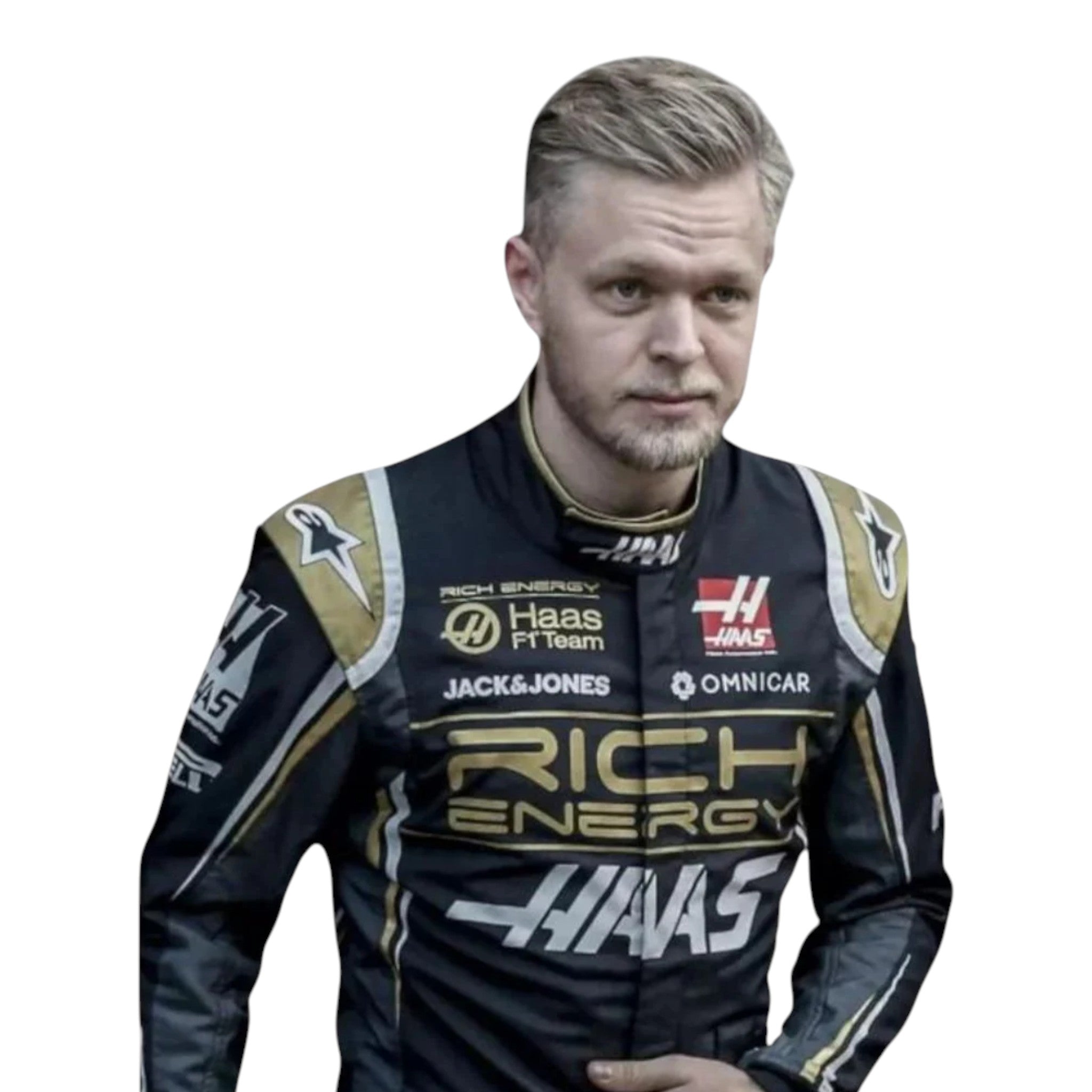 Kevin Magnussen 2019 Haas F1 Race Suit detail view 4 - Grand Flex Racewear