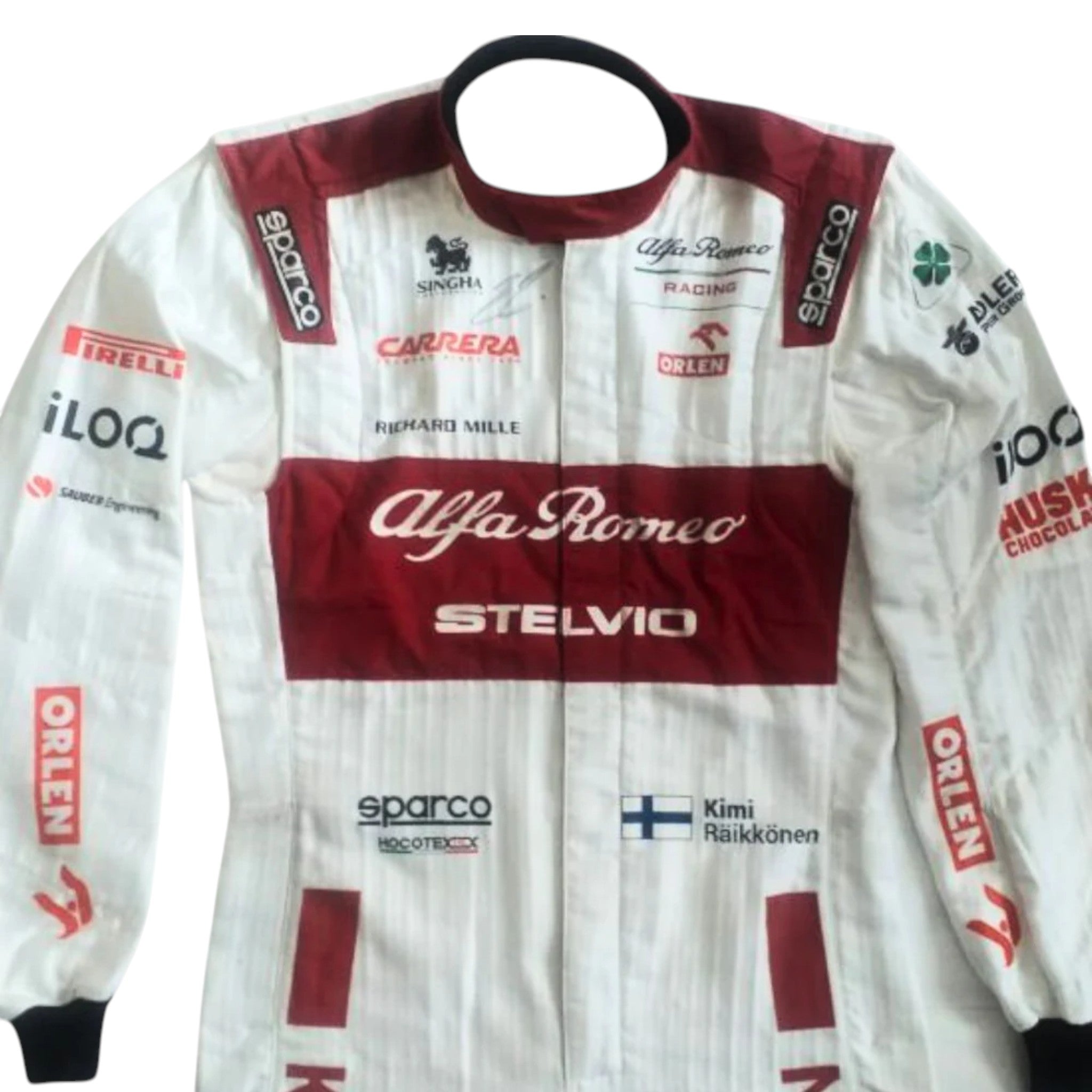 Kimi Räikkönen 2020 Alfa Romeo F1 Race Suit detail view 3 - Grand Flex Racewear