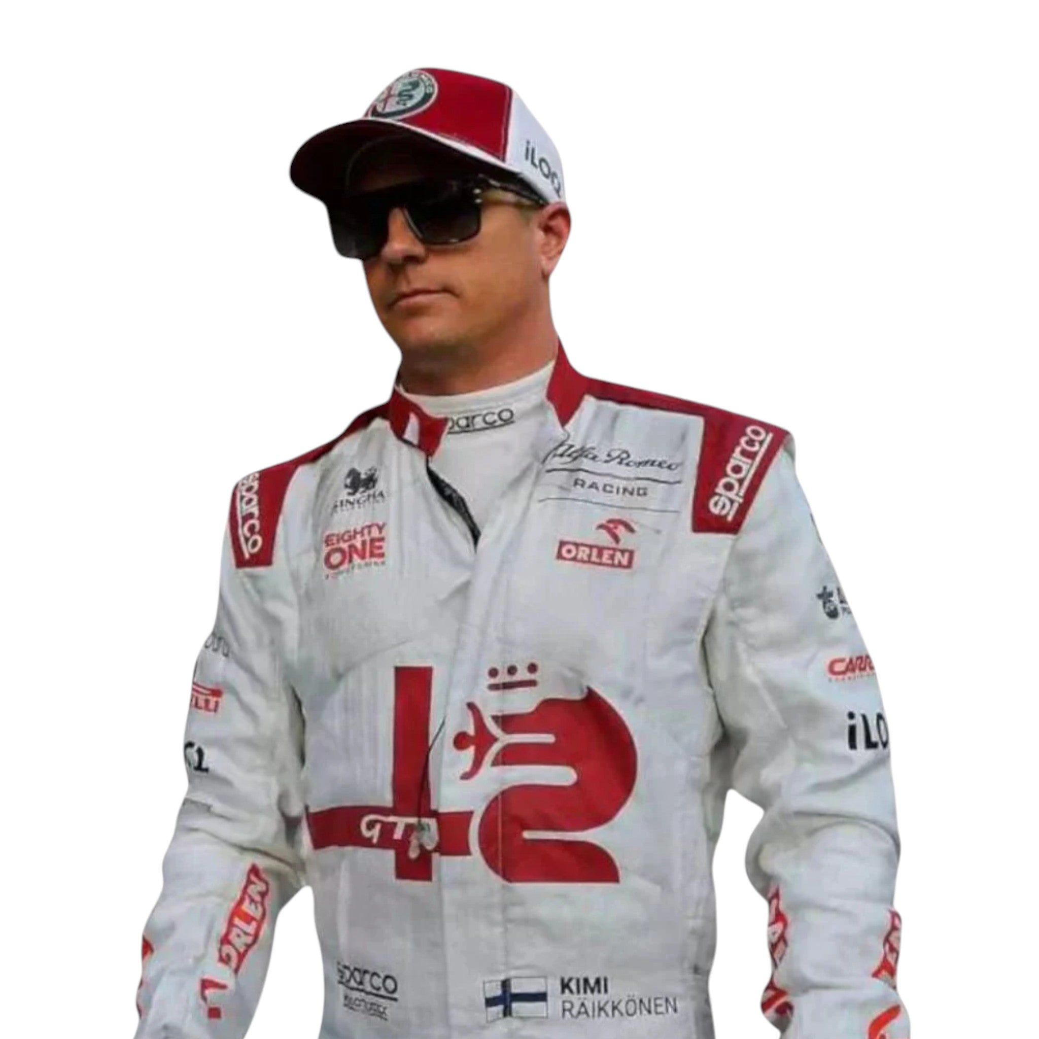 Kimi Räikkönen 2021 Alfa Romeo F1 Race Suit detail view 5 - Grand Flex Racewear