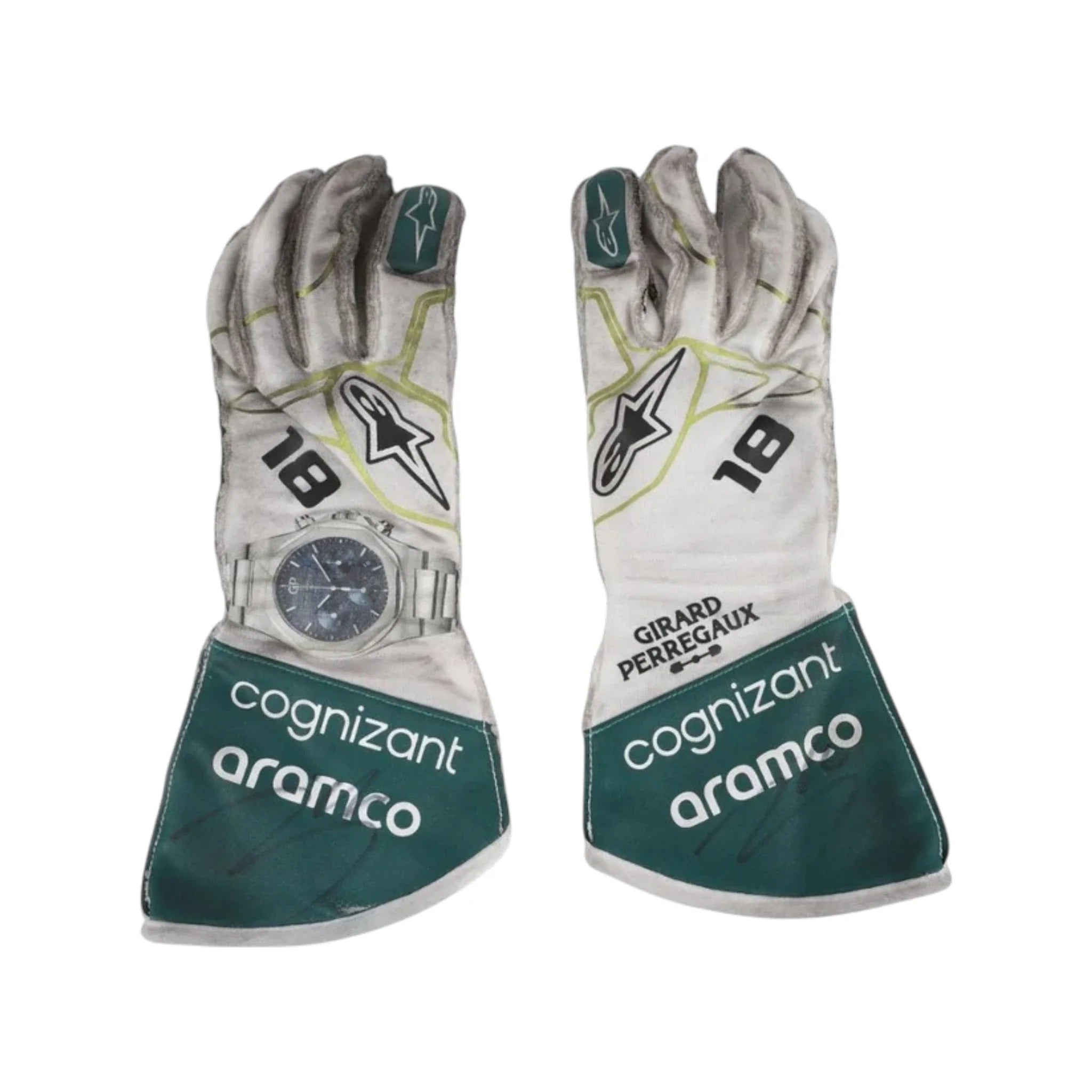 Lance Stroll 2022 Aston Martin Dutch GP F1 Racing Gloves product view - Grand Flex Racewear