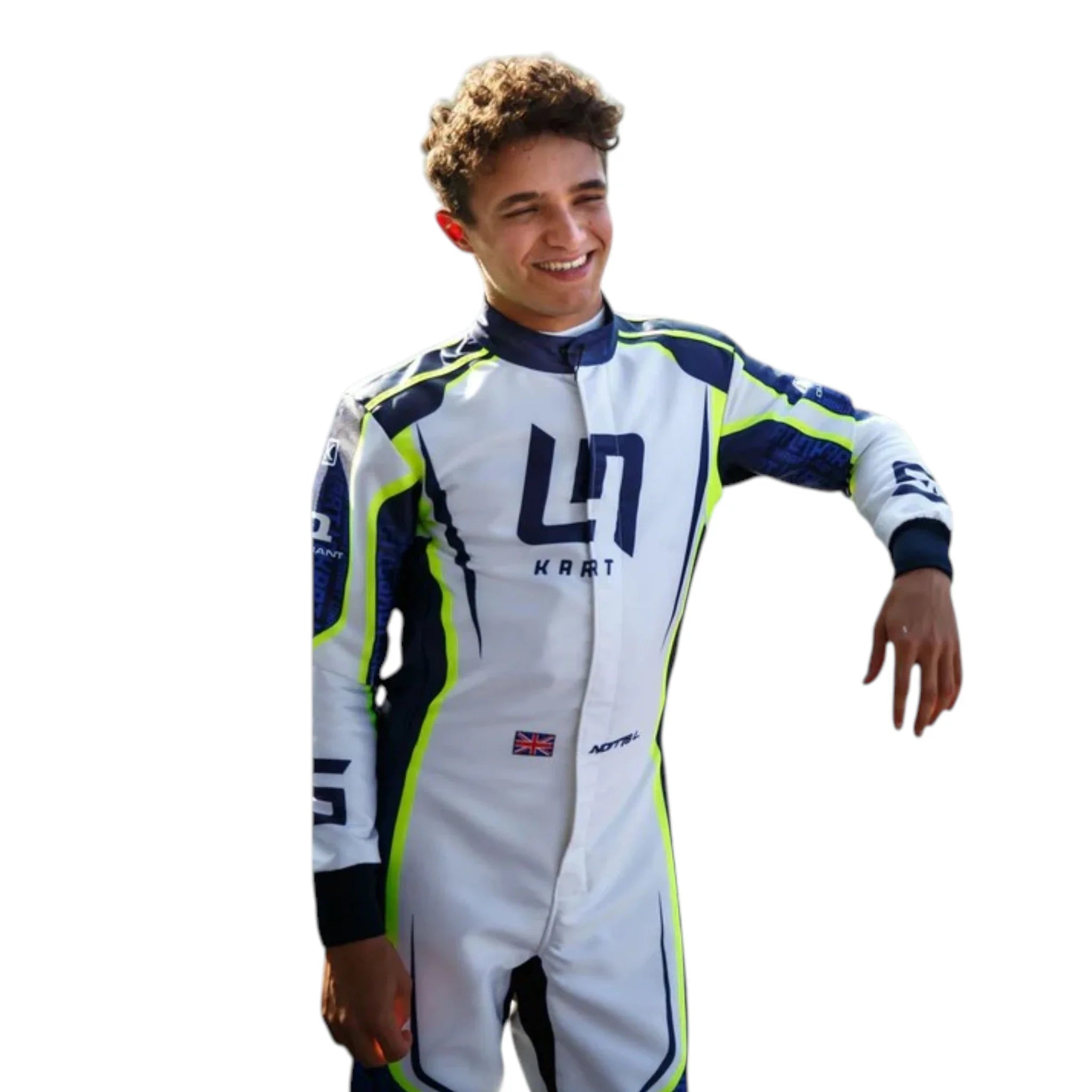 Lando Norris 2022 LN OMP Go Kart Racing Suit Overall detail view 3 - Grand Flex Racewear
