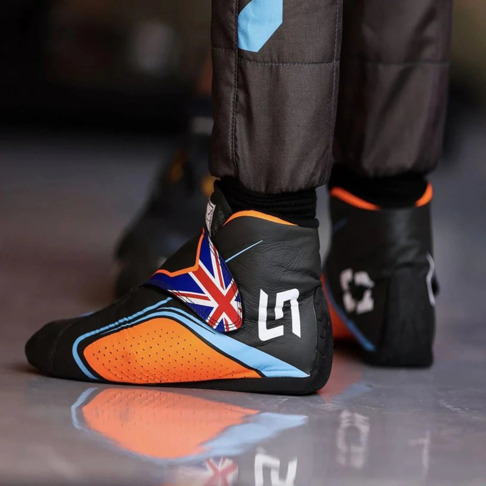 Lando Norris 2022 Mclaren F1 Racing Shoes detail view 2 - Grand Flex Racewear