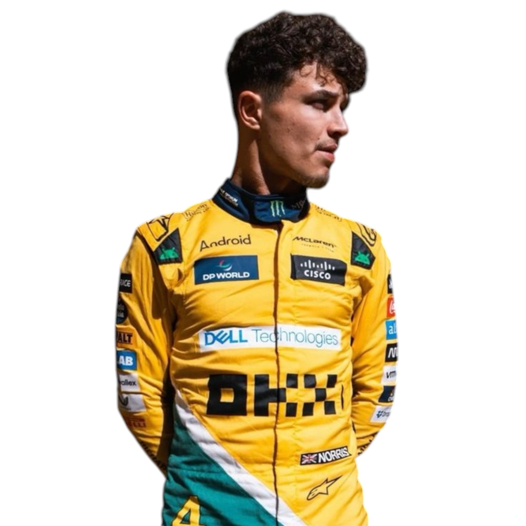 Lando Norris 2024 Mclaren Monaco GP F1 Race Suit product view - Grand Flex Racewear