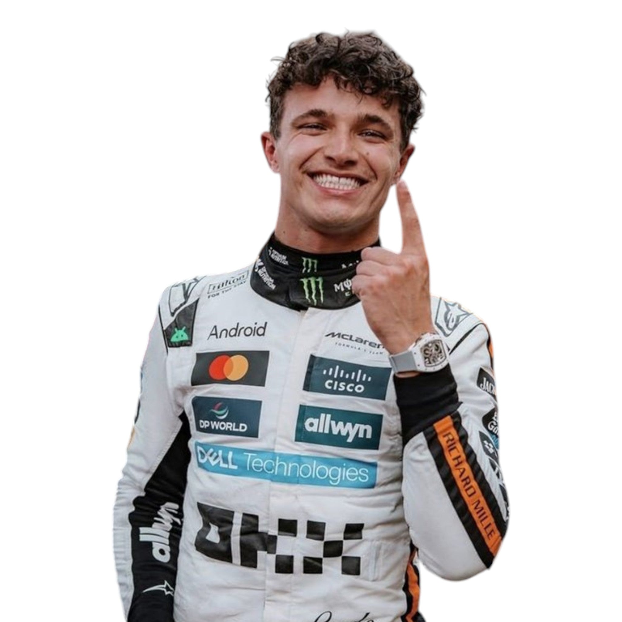 Lando Norris 2025 Mclaren Monaco GP F1 Race Suit product view - Grand Flex Racewear
