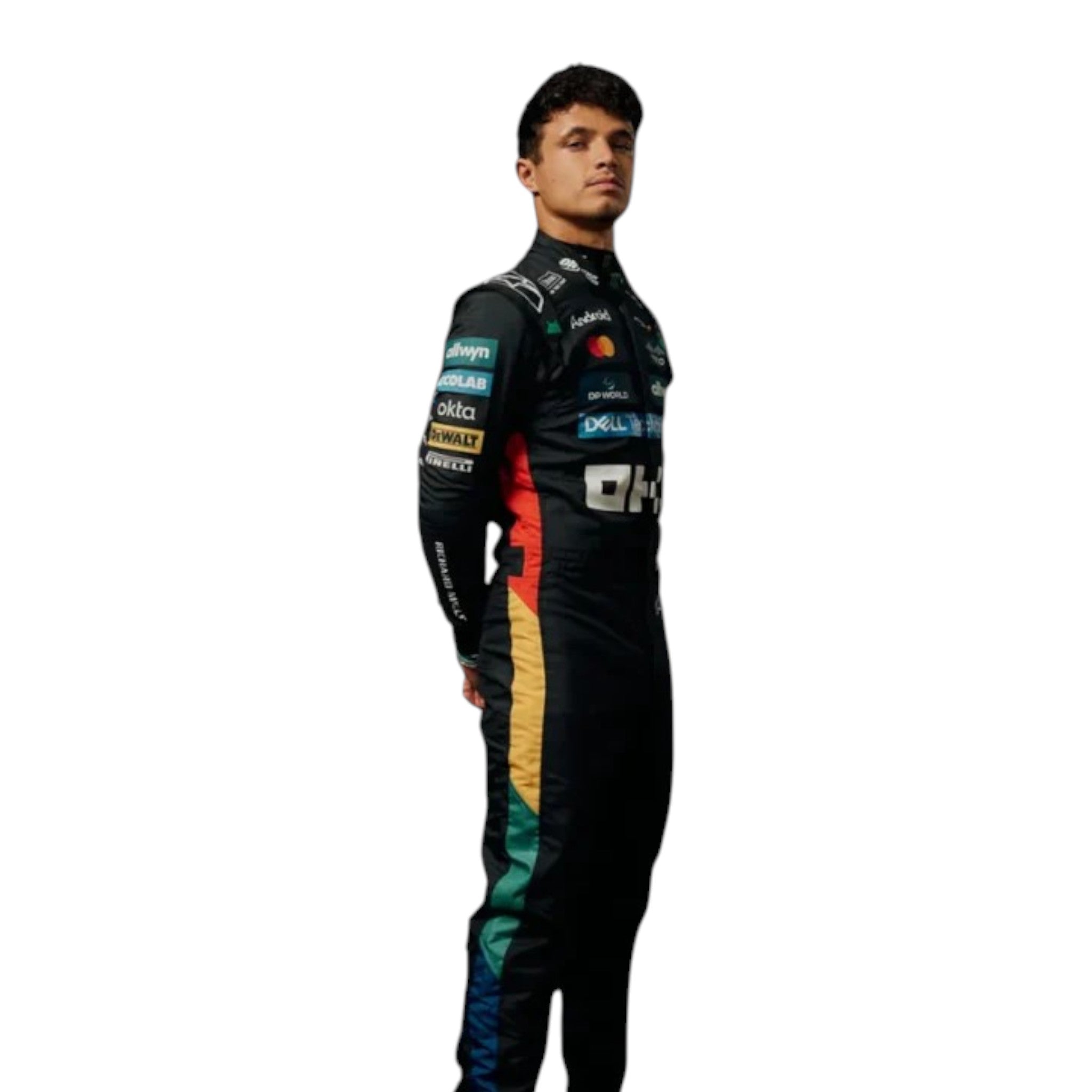 Lando Norris 2025 Mclaren Silverstone British GP F1 Race Suit product view - Grand Flex Racewear