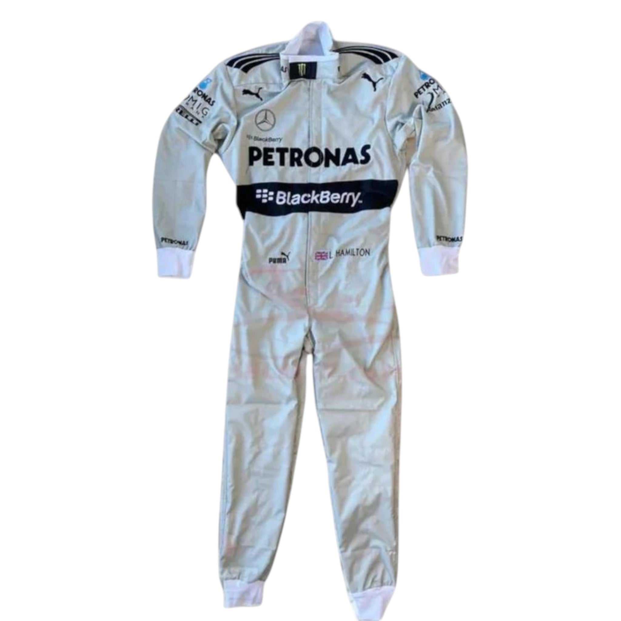 Lewis Hamilton 2013 Mercedes Petronas F1 Race Suit product view - Grand Flex Racewear