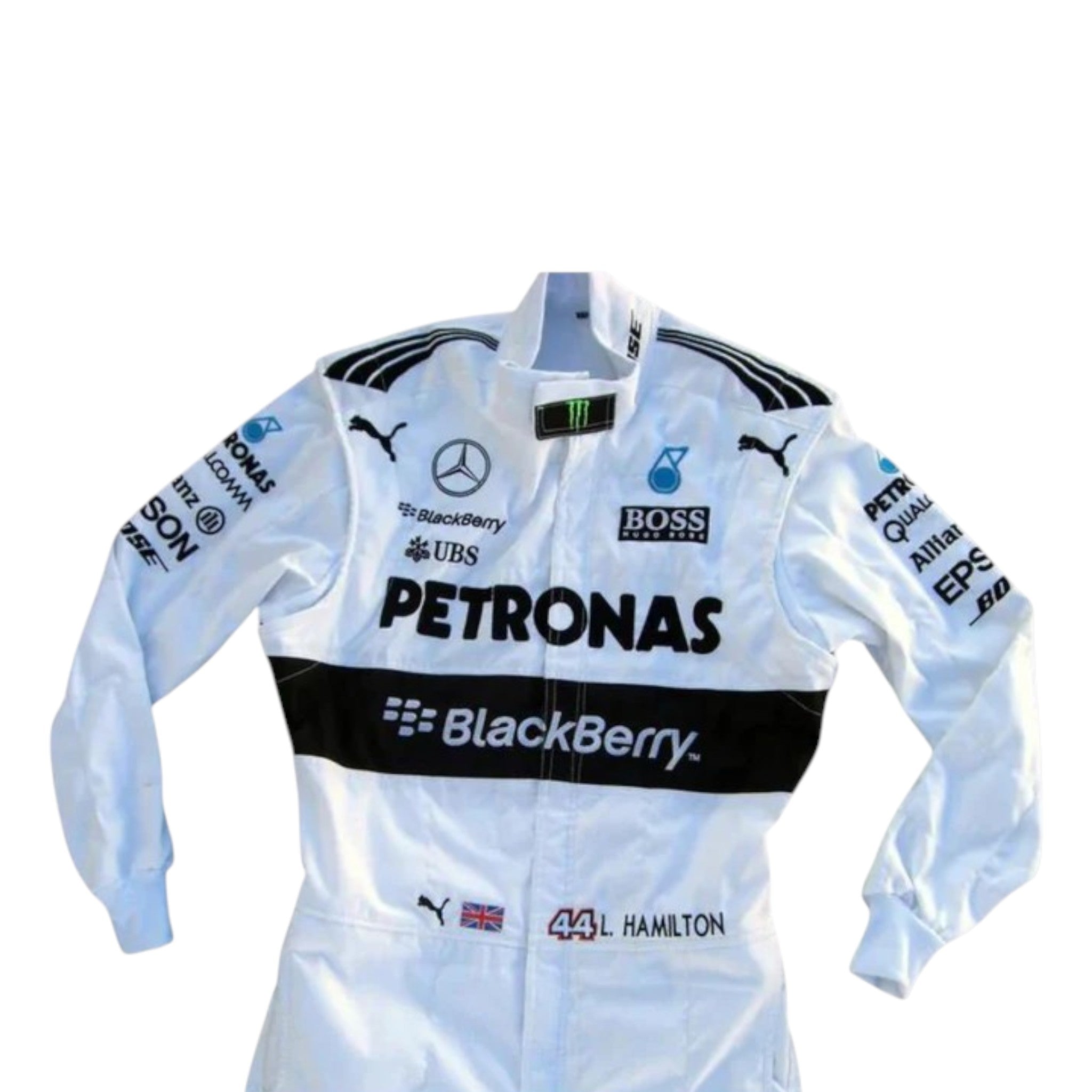 Lewis Hamilton 2015 Mercedes Petronas F1 Race Suit detail view 2 - Grand Flex Racewear
