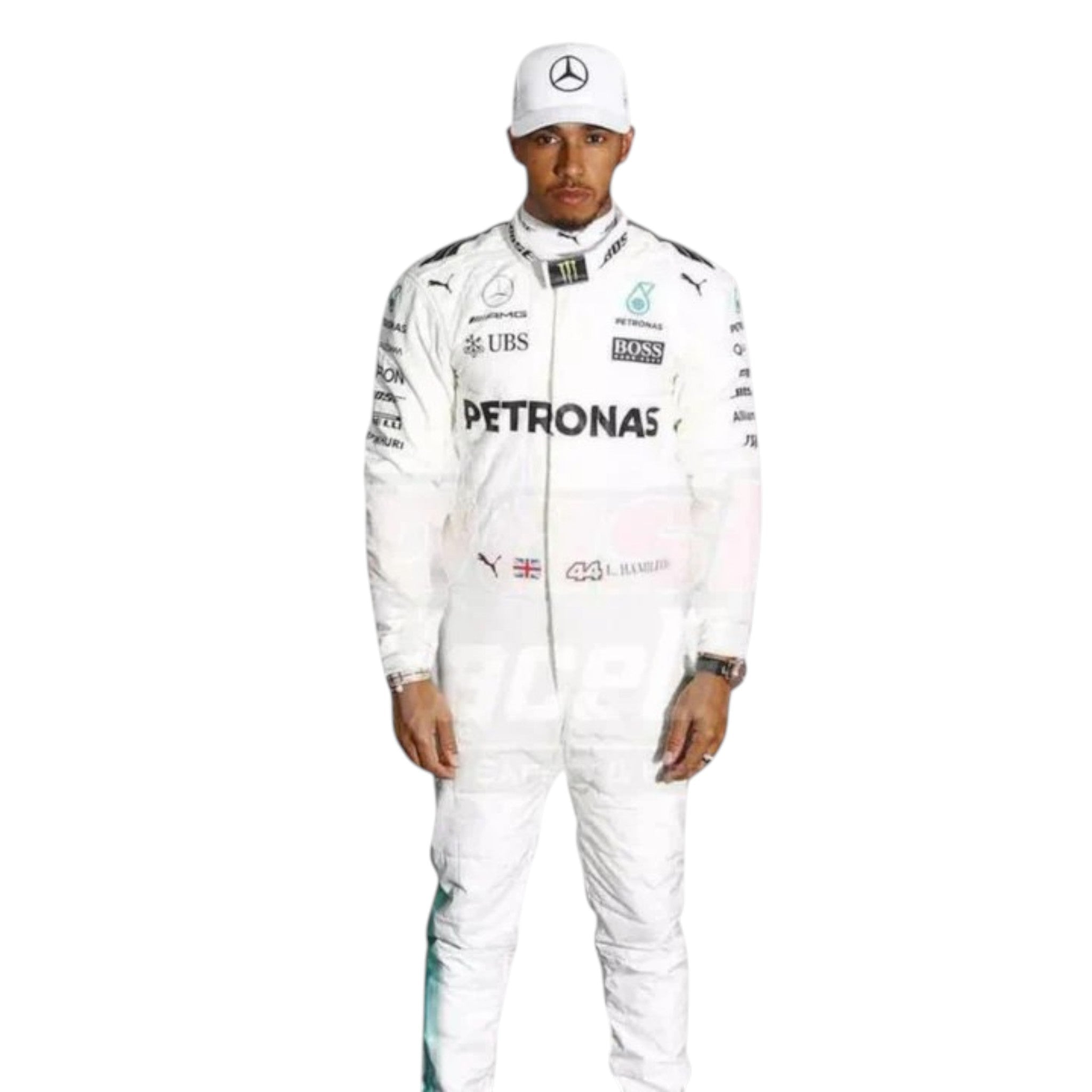 Lewis Hamilton 2017 Mercedes-AMG Petronas F1 Race Suit detail view 2 - Grand Flex Racewear