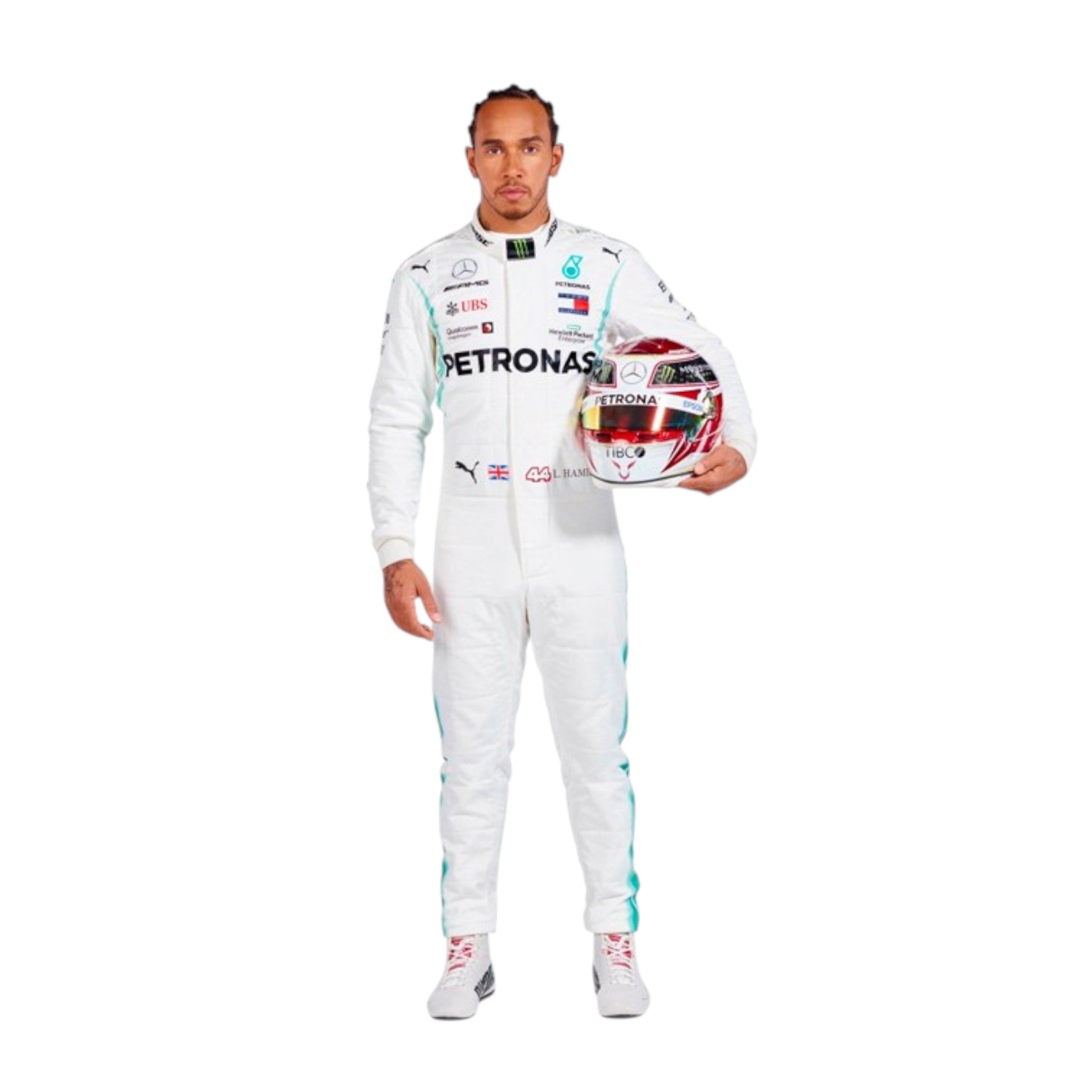 Lewis Hamilton 2019 Mercedes AMG Petronas F1 Race Suit detail view 2 - Grand Flex Racewear