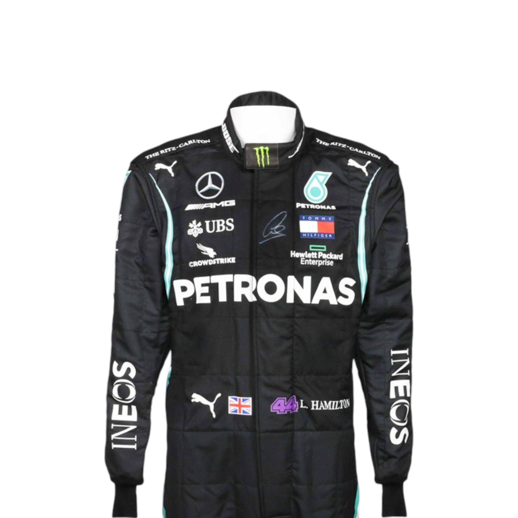 Lewis Hamilton 2020 Mercedes AMG Petronas F1 Race Suit product view - Grand Flex Racewear