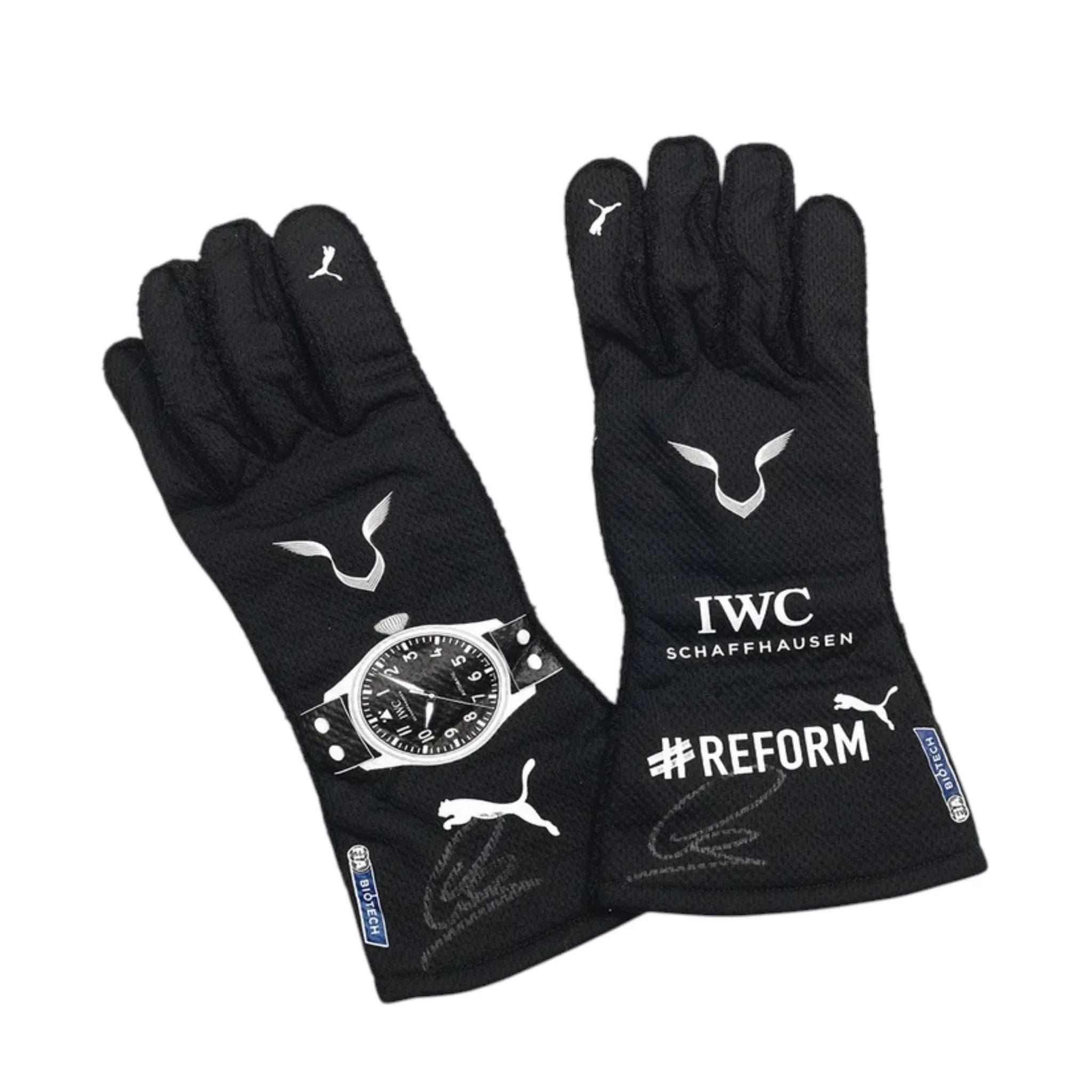 Lewis Hamilton 2021 Mercedes-AMG Petronas F1 Racing Gloves product view - Grand Flex Racewear