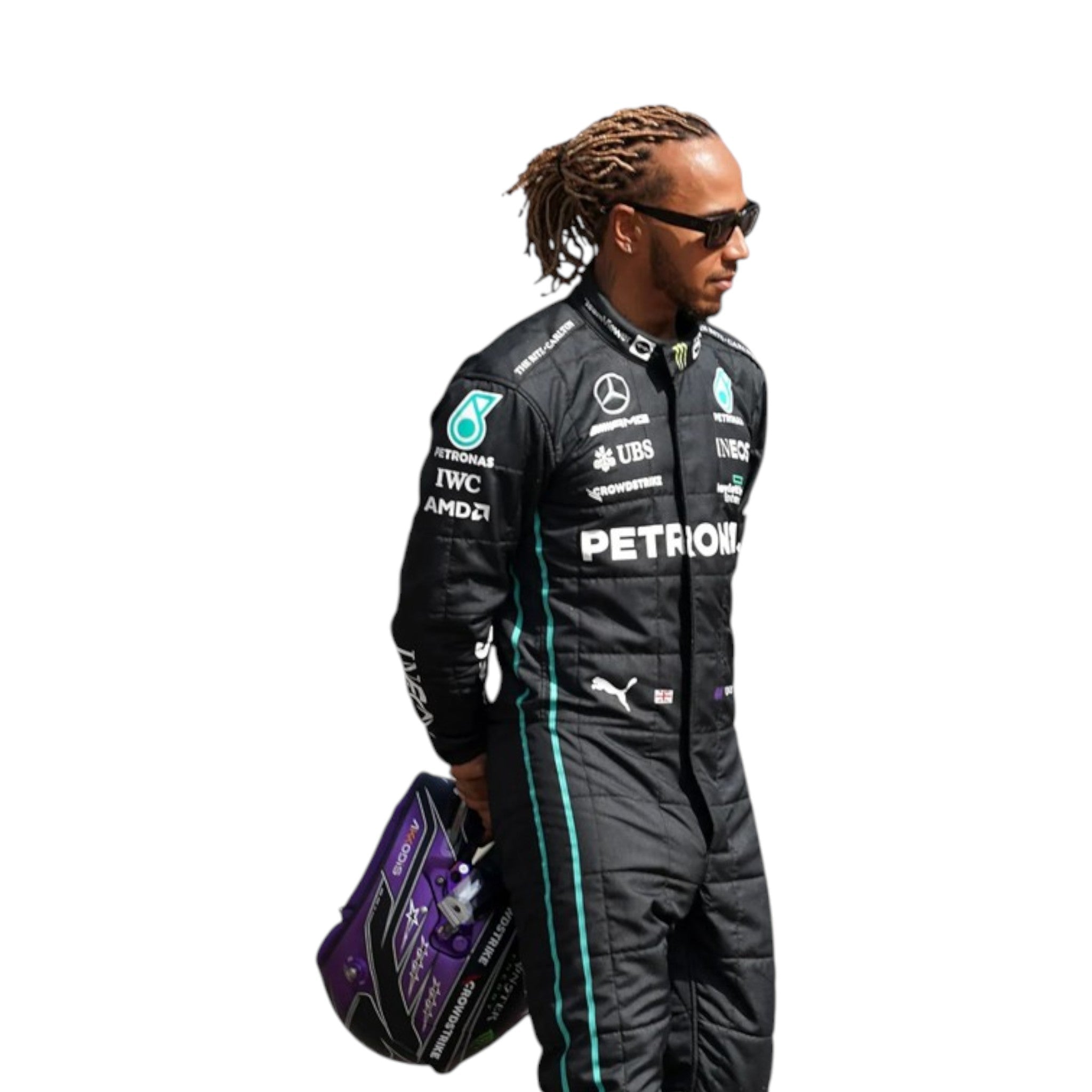 Lewis Hamilton 2022 Mercedes AMG Petronas F1 Race Suit detail view 2 - Grand Flex Racewear