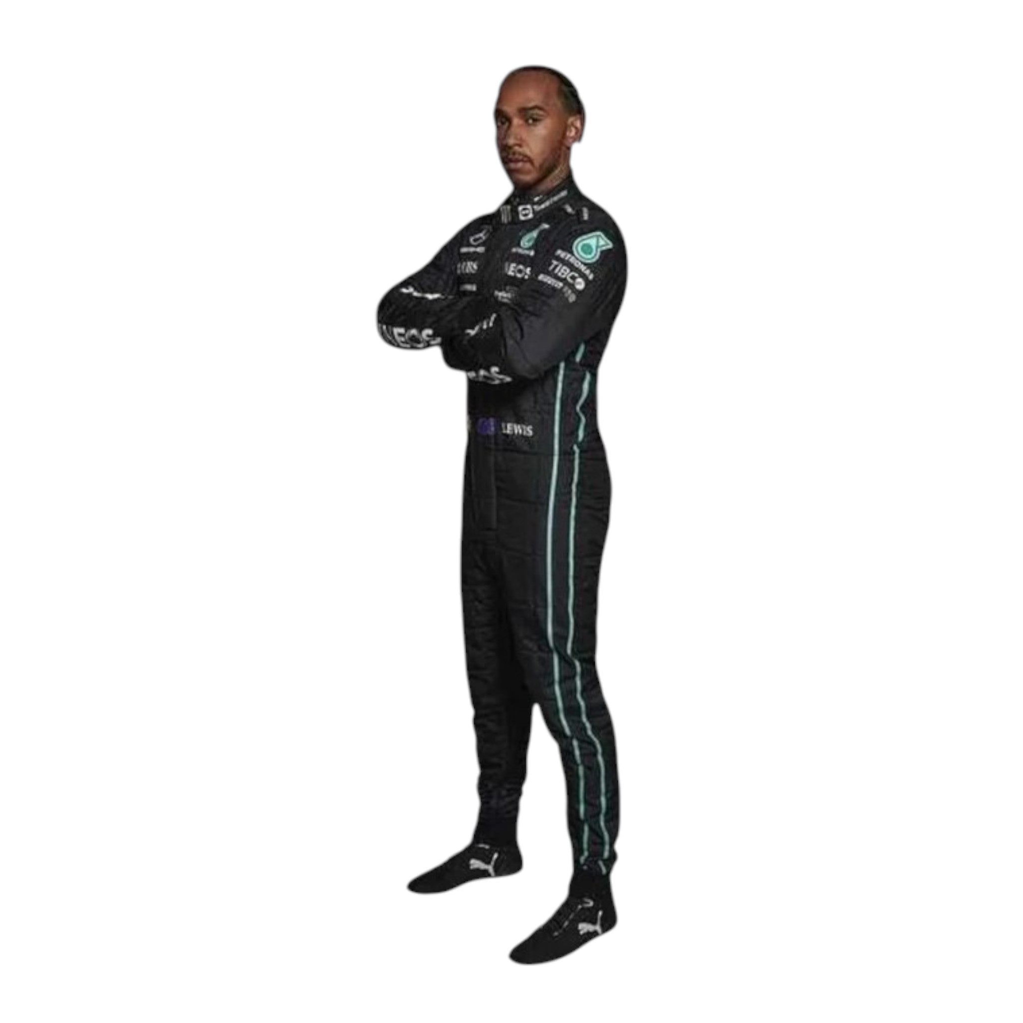 Lewis Hamilton 2022 Mercedes AMG Petronas F1 Race Suit detail view 3 - Grand Flex Racewear