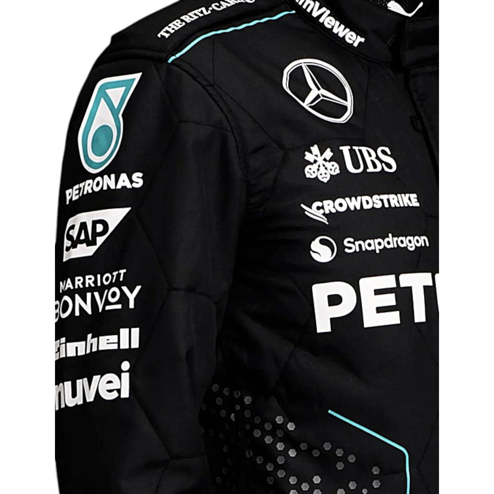 Lewis Hamilton 2024 Mercedes AMG Petronas F1 Race Suit detail view 4 - Grand Flex Racewear