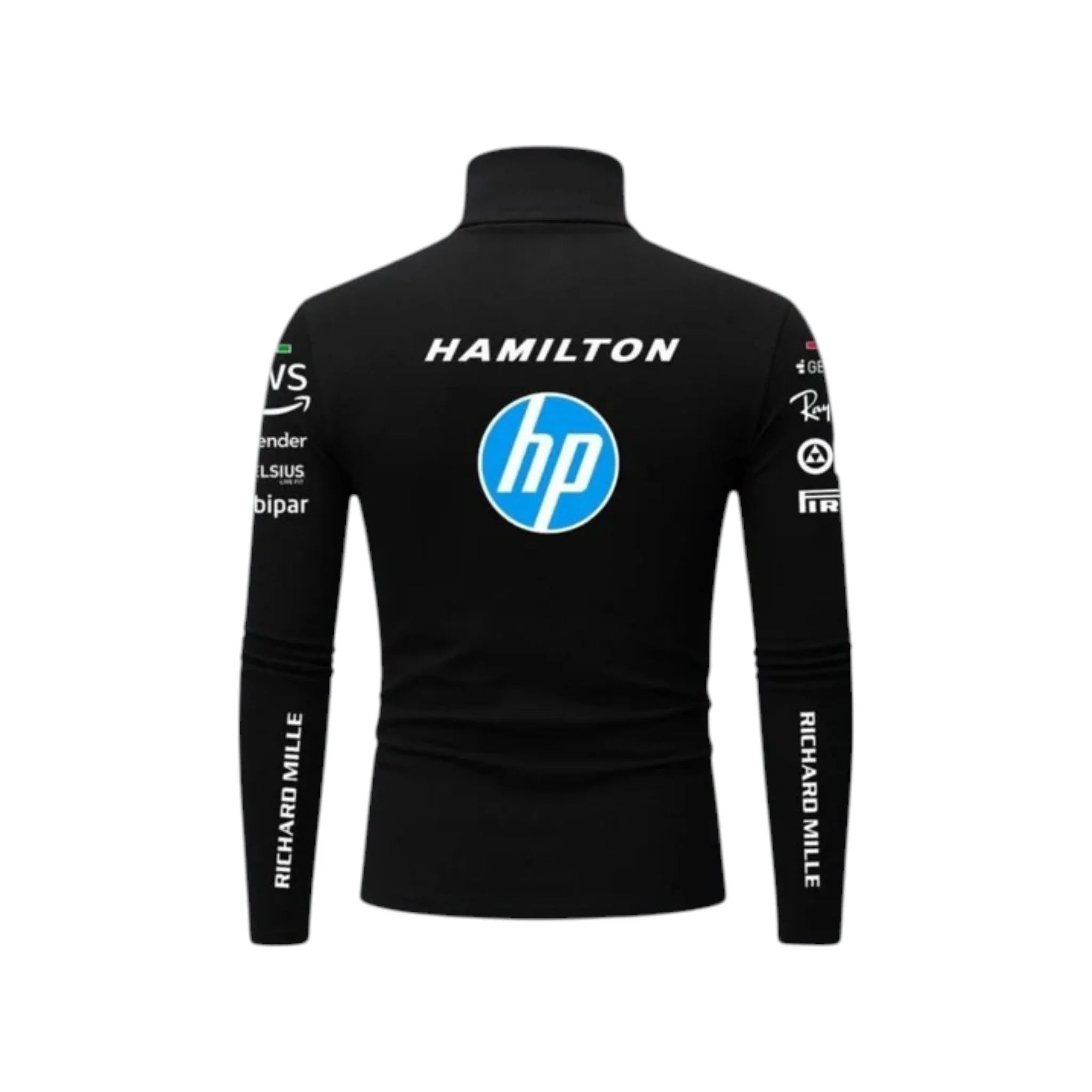 Lewis Hamilton 2025 Ferrari F1 Undershirt (Black) detail view 2 - Grand Flex Racewear