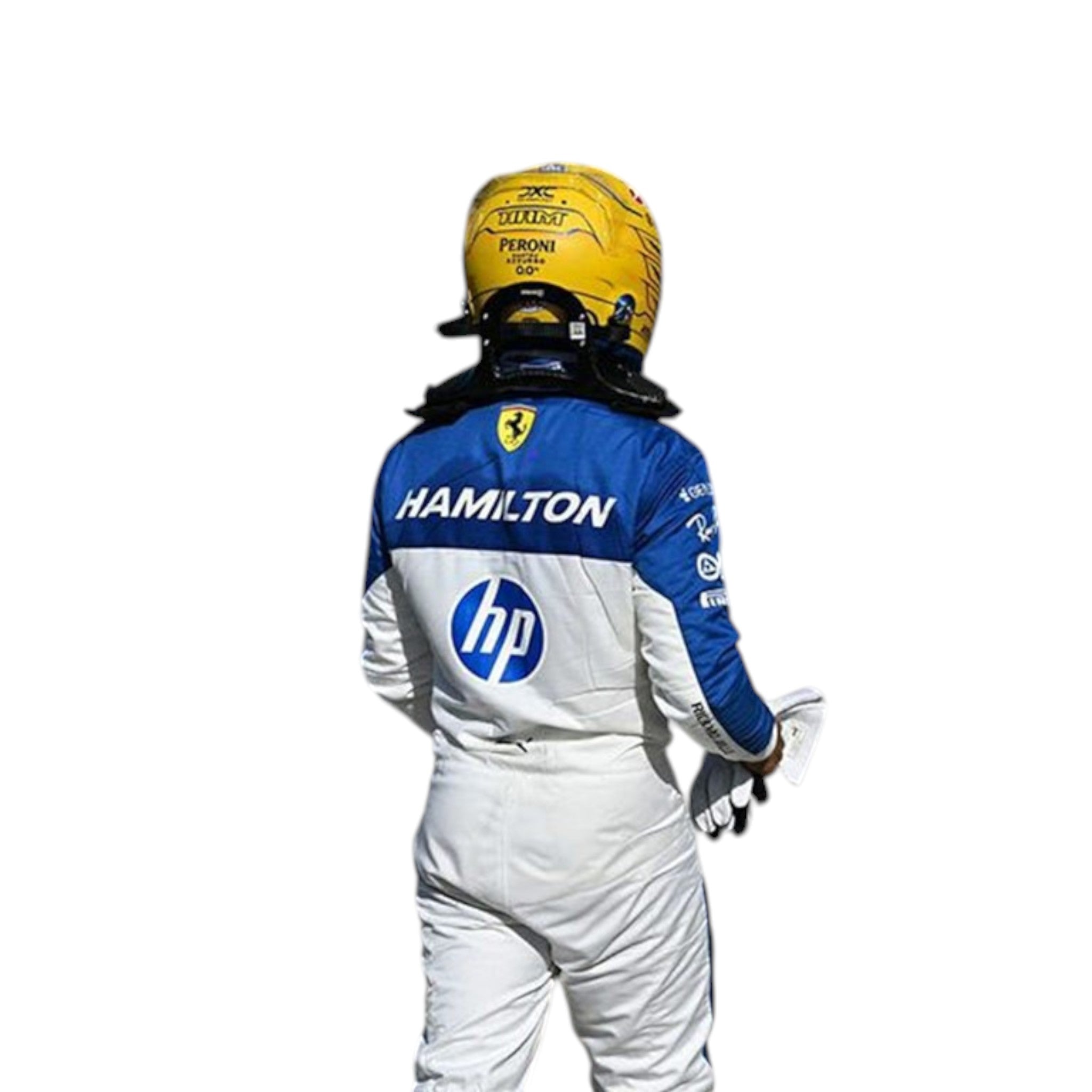Lewis Hamilton 2025 Ferrari Miami GP F1 Race Suit detail view 3 - Grand Flex Racewear