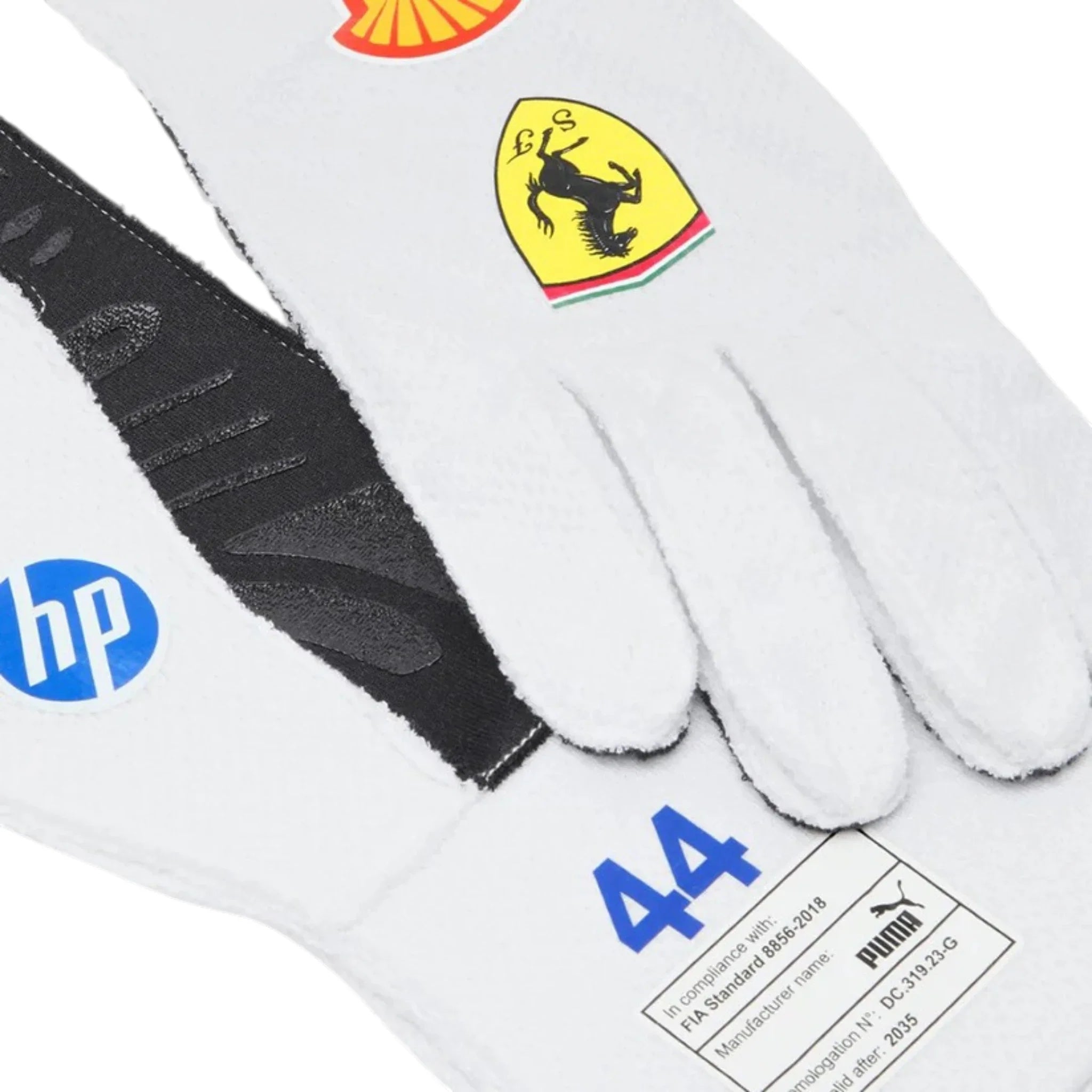 Lewis Hamilton 2025 Ferrari Miami GP F1 Racing Gloves detail view 2 - Grand Flex Racewear