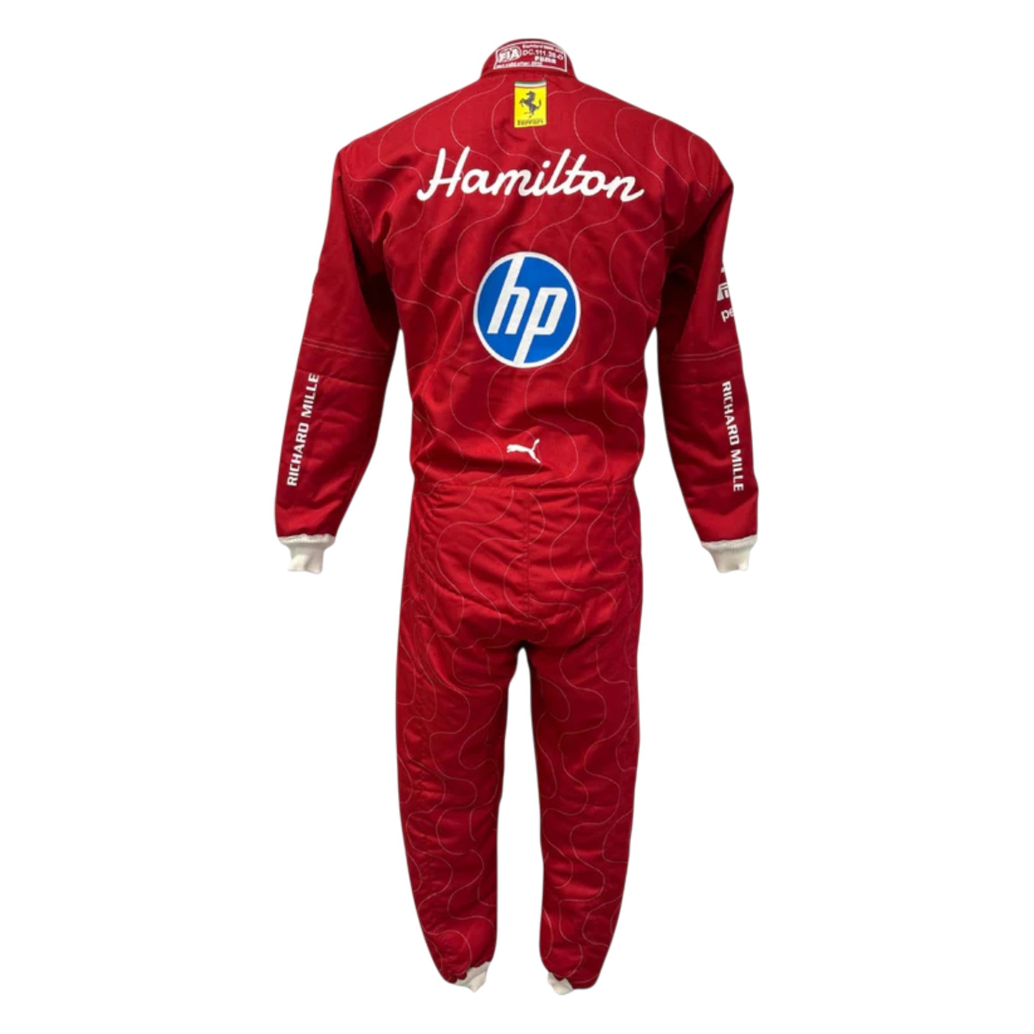 Lewis Hamilton 2025 Ferrari Monza GP F1 Race Suit detail view 3 - Grand Flex Racewear