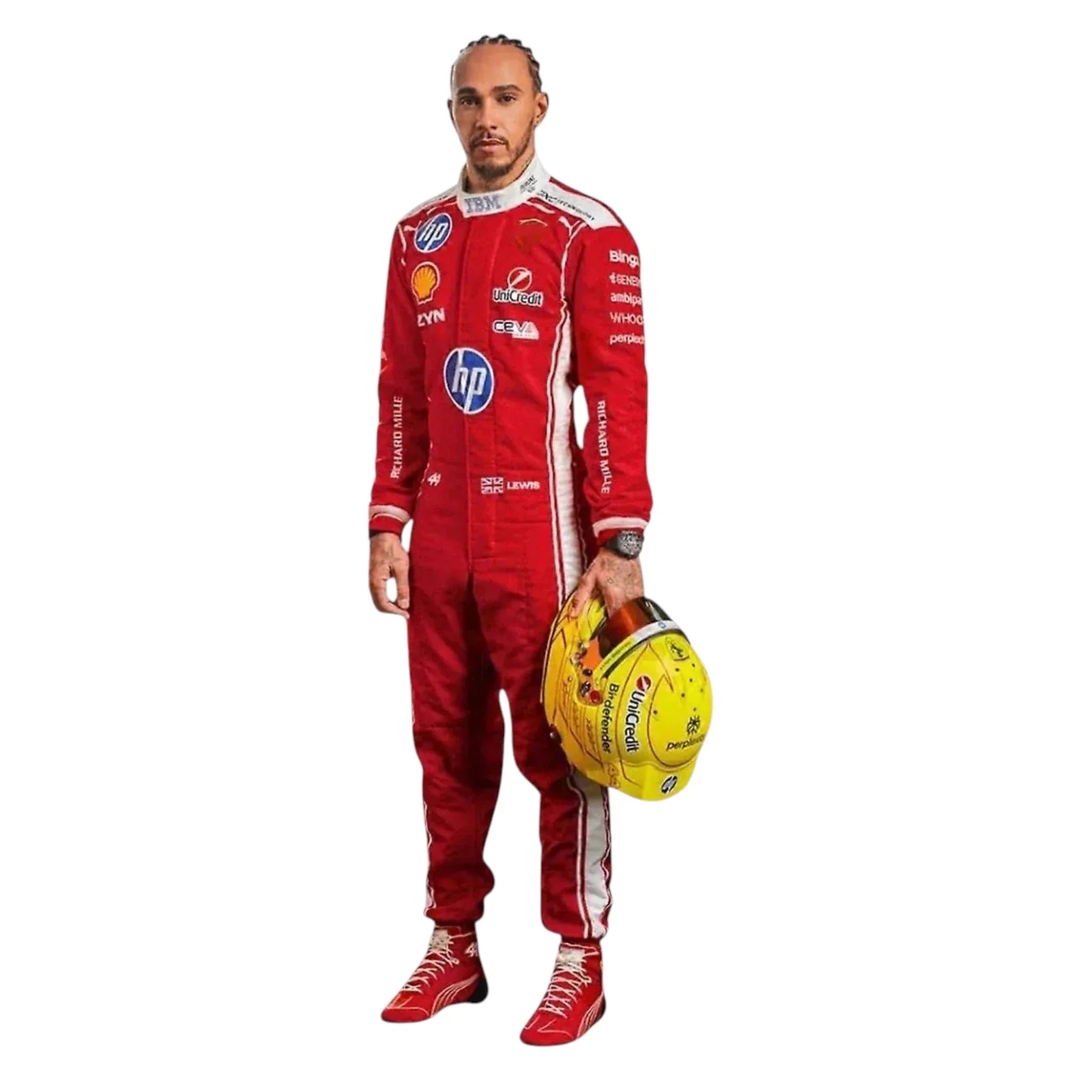 Lewis Hamilton 2026 Ferrari F1 Race Suit product view - Grand Flex Racewear