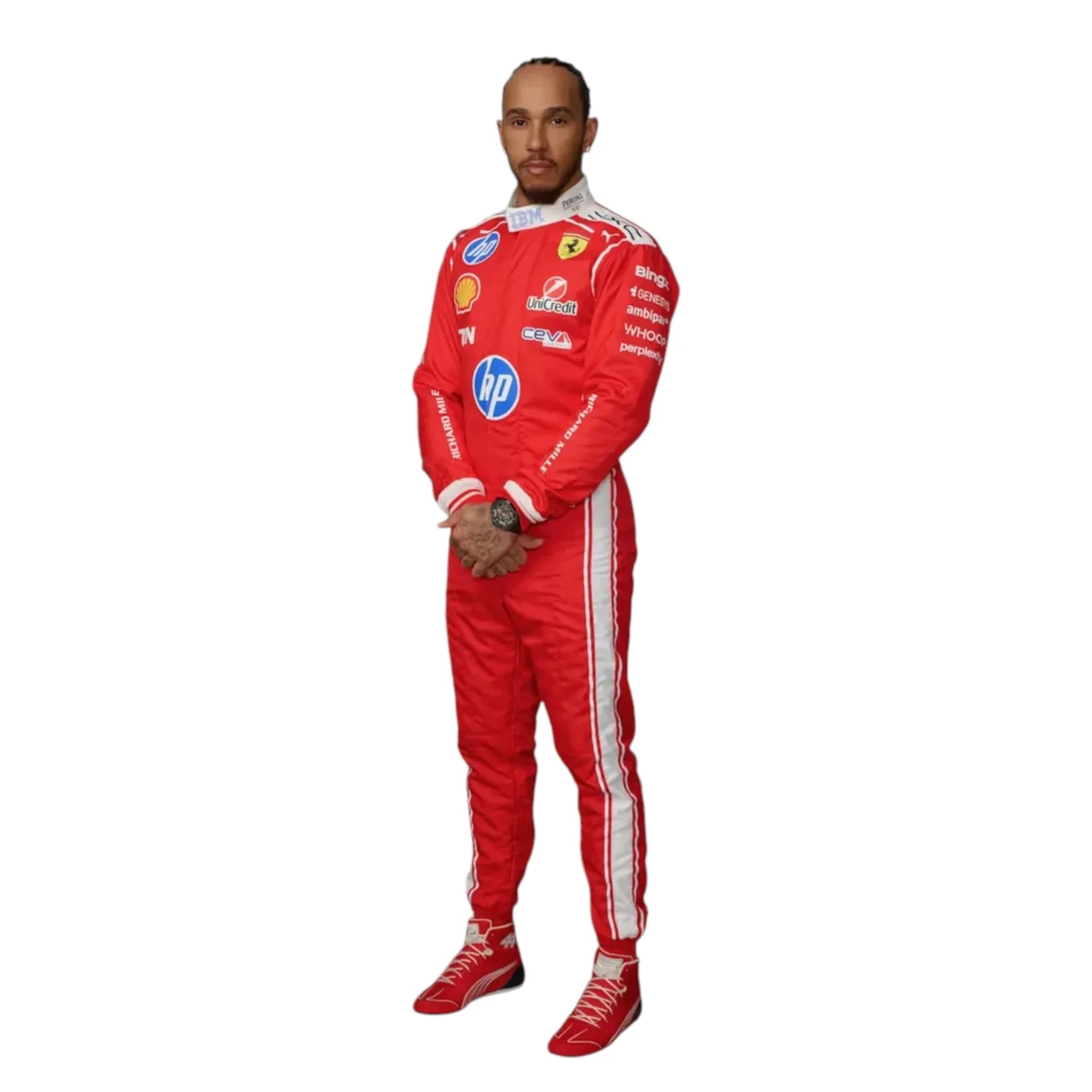 Lewis Hamilton 2026 Ferrari F1 Race Suit detail view 2 - Grand Flex Racewear
