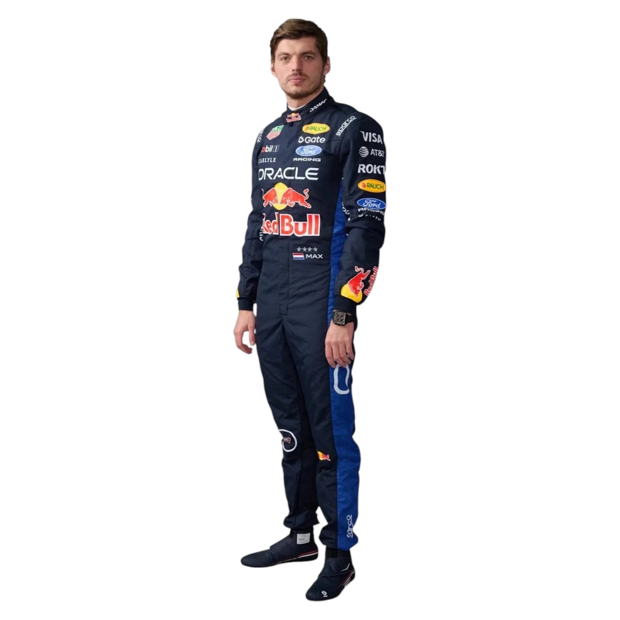 Max Verstappen 2026 Red Bull F1 Race Suit product view - Grand Flex Racewear