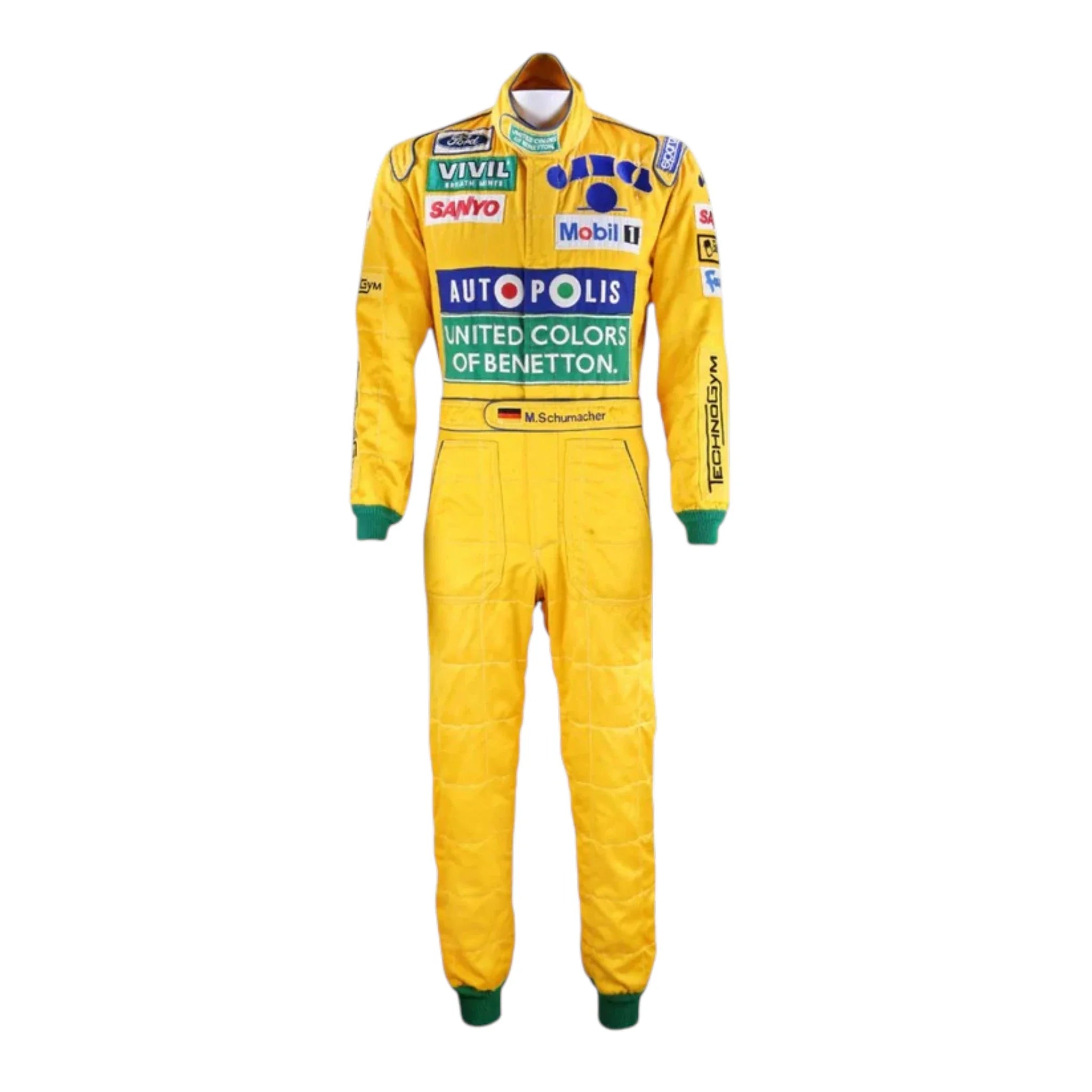 Michael Schumacher 1992 Benetton Belgian GP F1 Racing Suit product view - Grand Flex Racewear