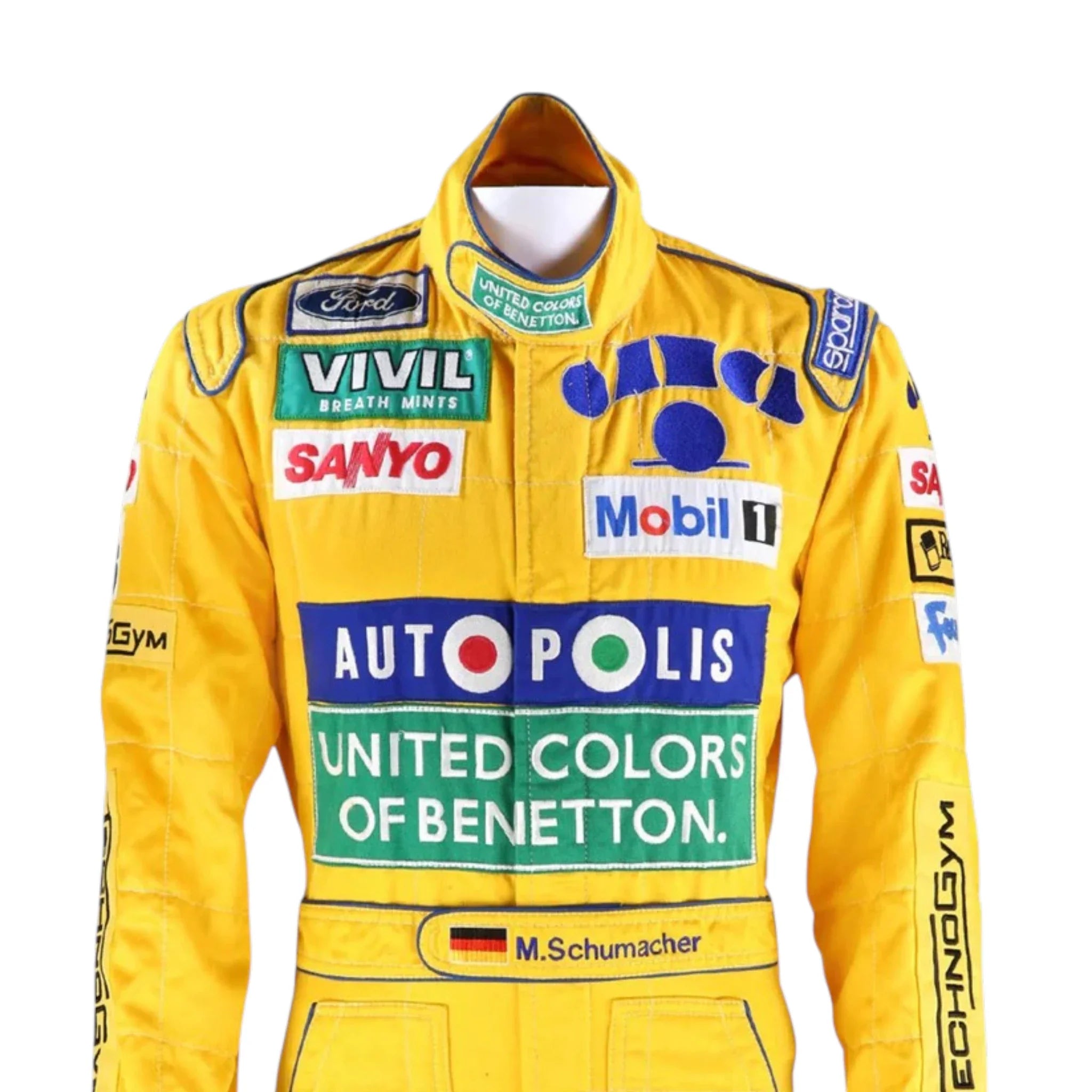 Michael Schumacher 1992 Benetton Belgian GP F1 Racing Suit detail view 2 - Grand Flex Racewear
