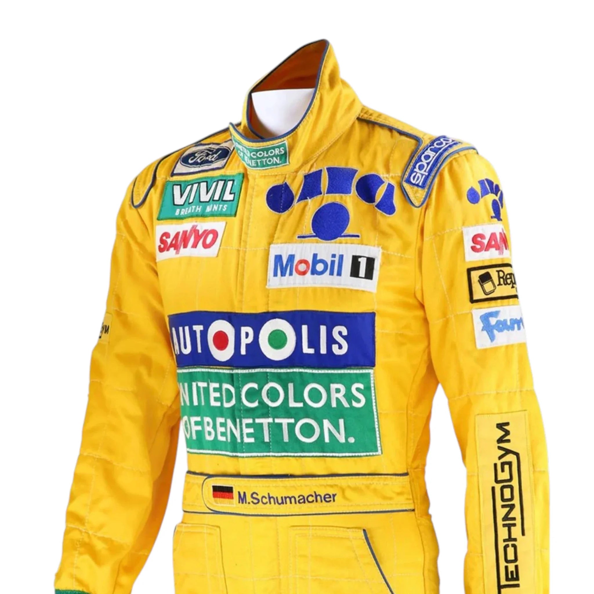 Michael Schumacher 1992 Benetton Belgian GP F1 Racing Suit detail view 4 - Grand Flex Racewear