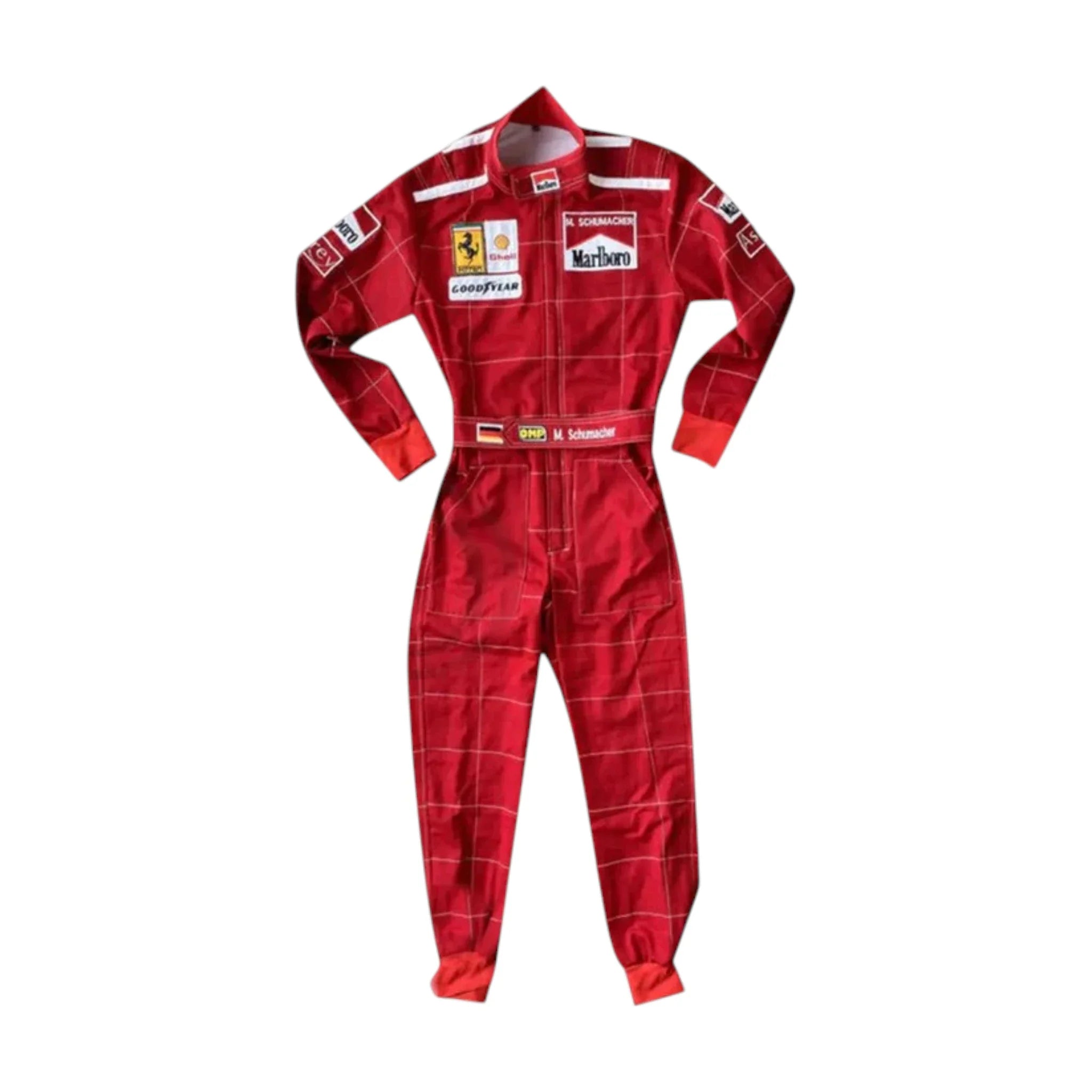 Michael Schumacher 1996 Ferrari F1 Racing Suit product view - Grand Flex Racewear