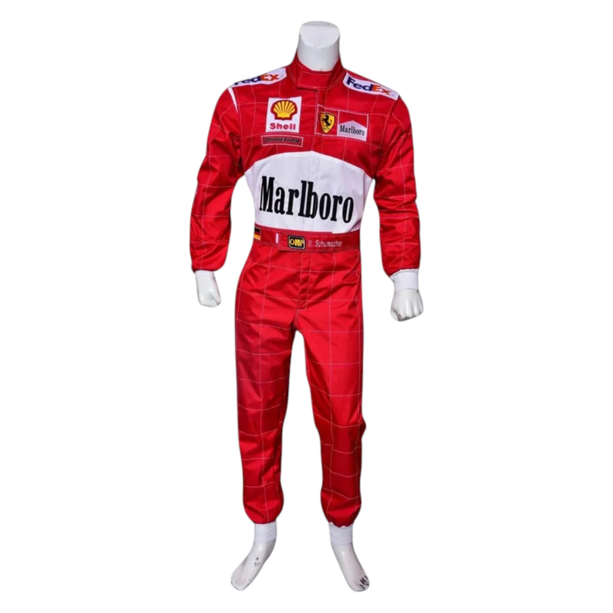 Michael Schumacher 2001 Ferrari Belgian GP F1 Racing Suit product view - Grand Flex Racewear