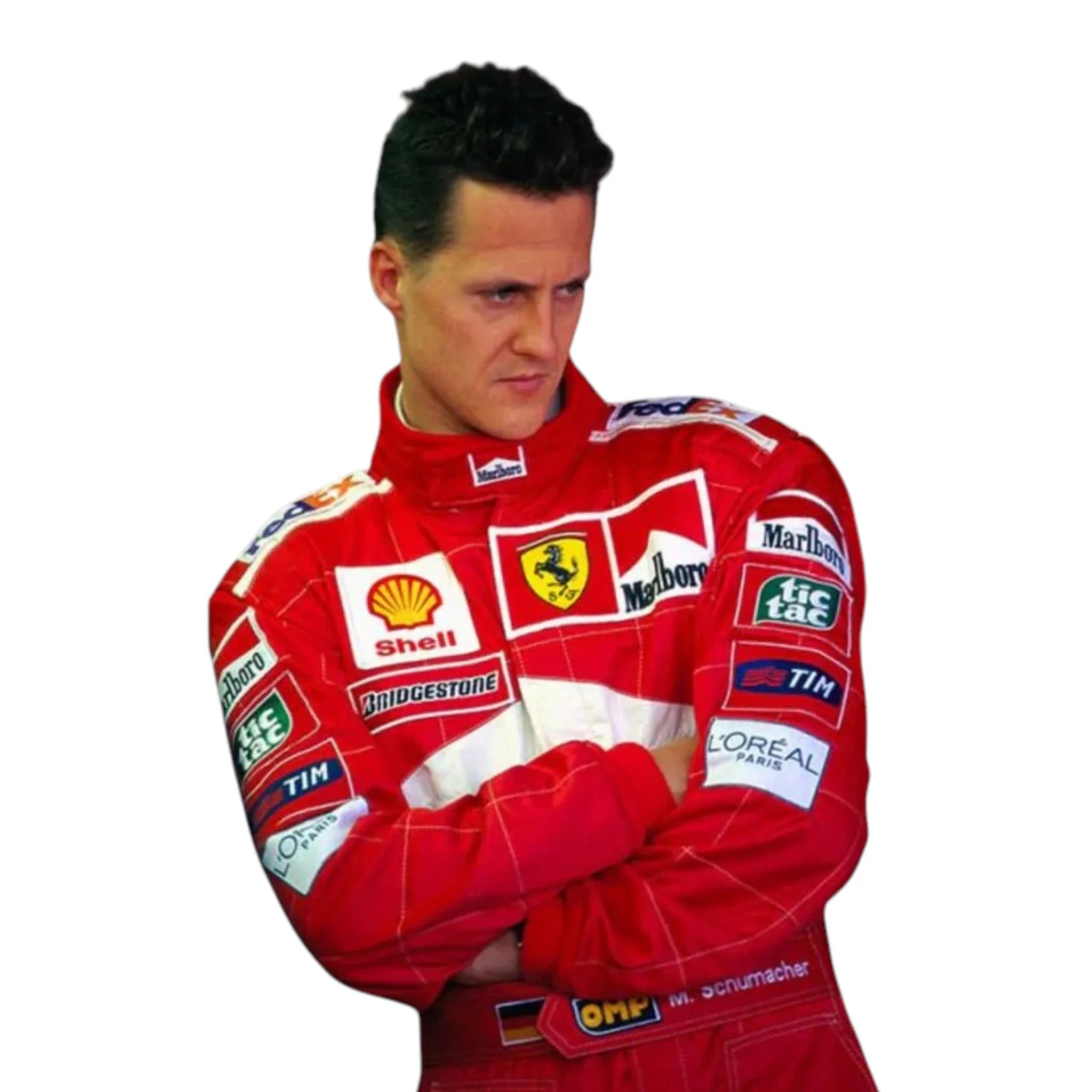 Michael Schumacher 2001 Ferrari Belgian GP F1 Racing Suit detail view 3 - Grand Flex Racewear