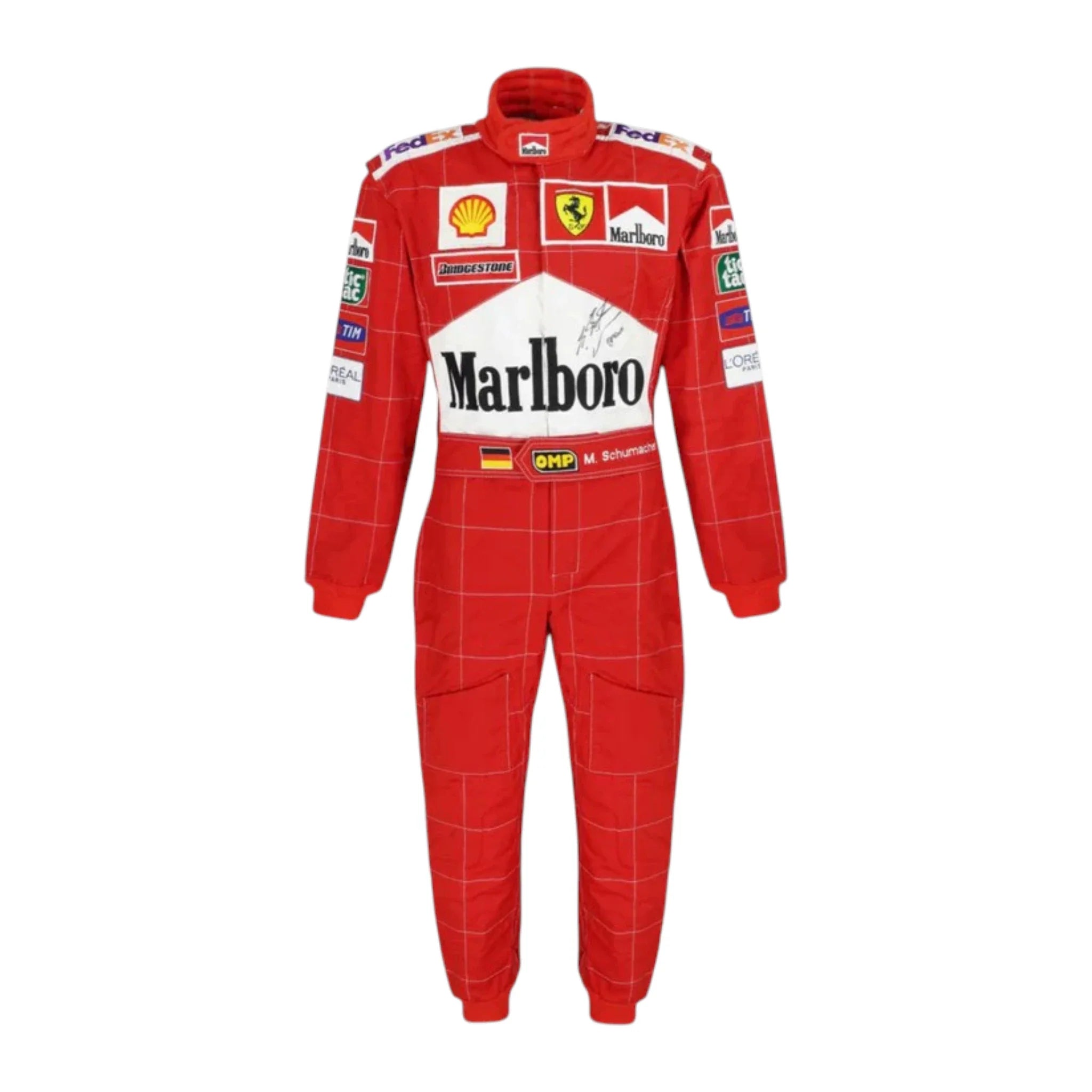 Michael Schumacher 2002 Ferrari F1 Racing Suit product view - Grand Flex Racewear