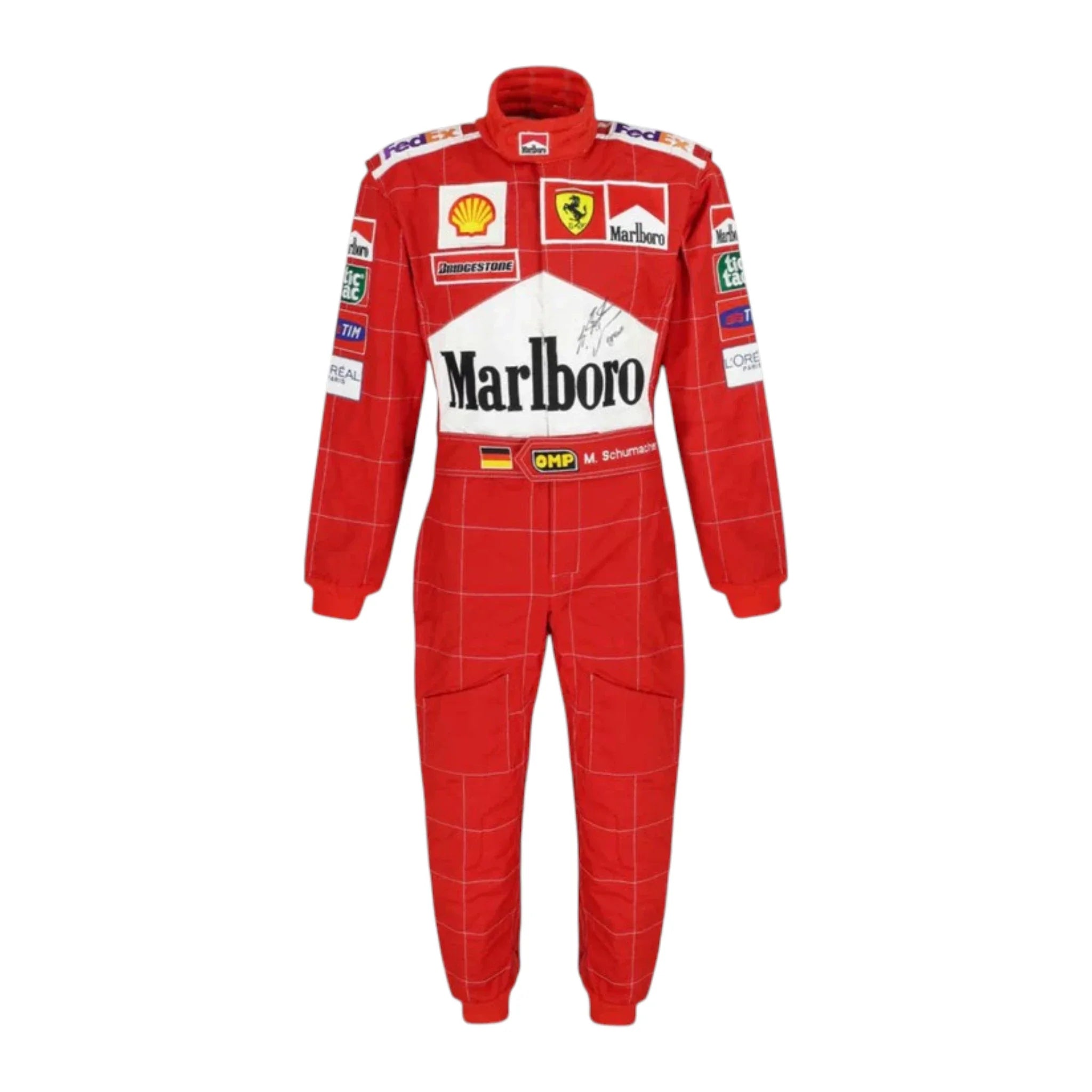 Michael Schumacher 2004 Ferrari F1 Racing Suit product view - Grand Flex Racewear