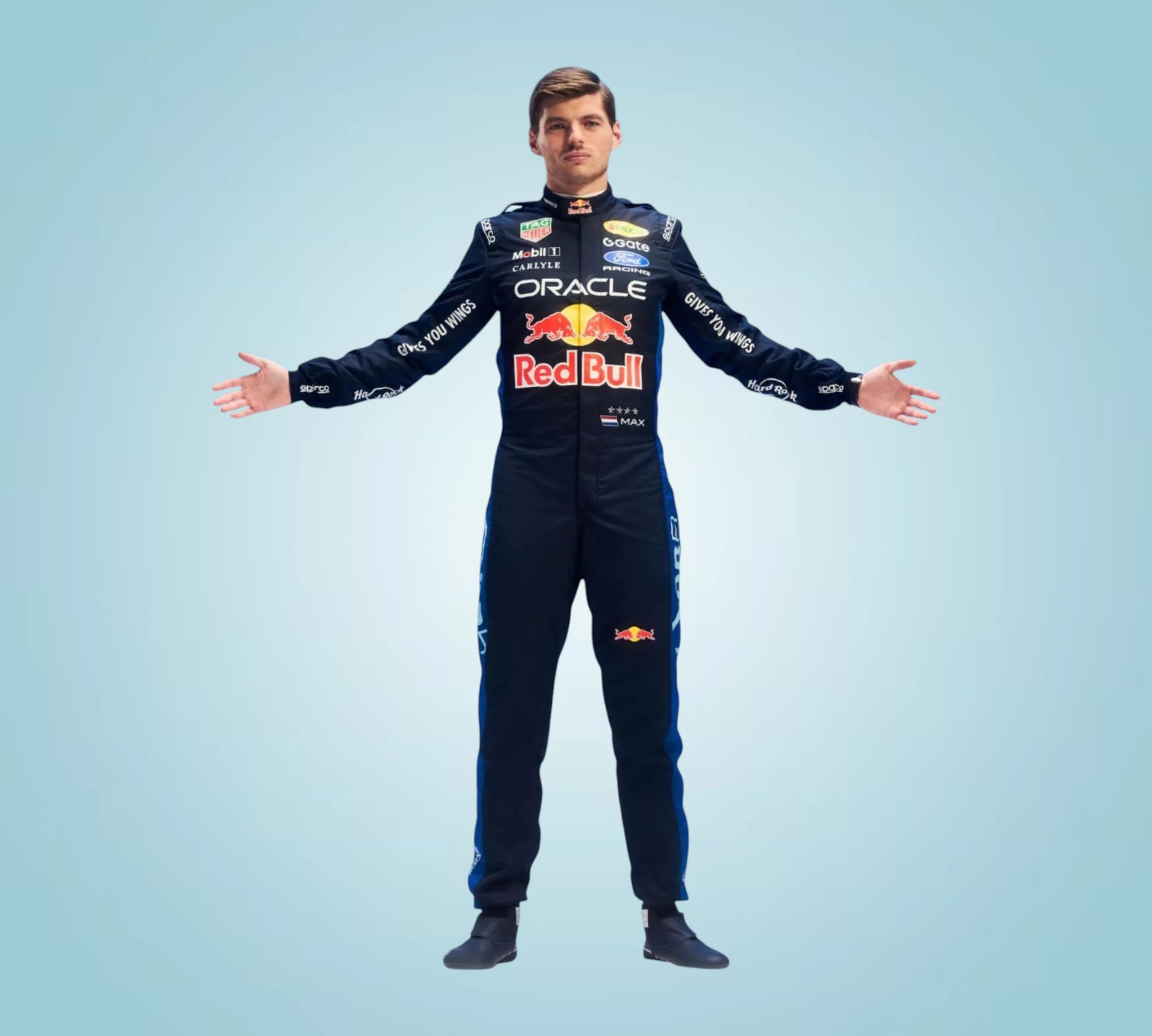 Max Verstappen 2026 Red Bull Ford Powertrains F1 Racing Suit
2026 Oracle Red Bull Racing Max Verstappen Championship Race Suit