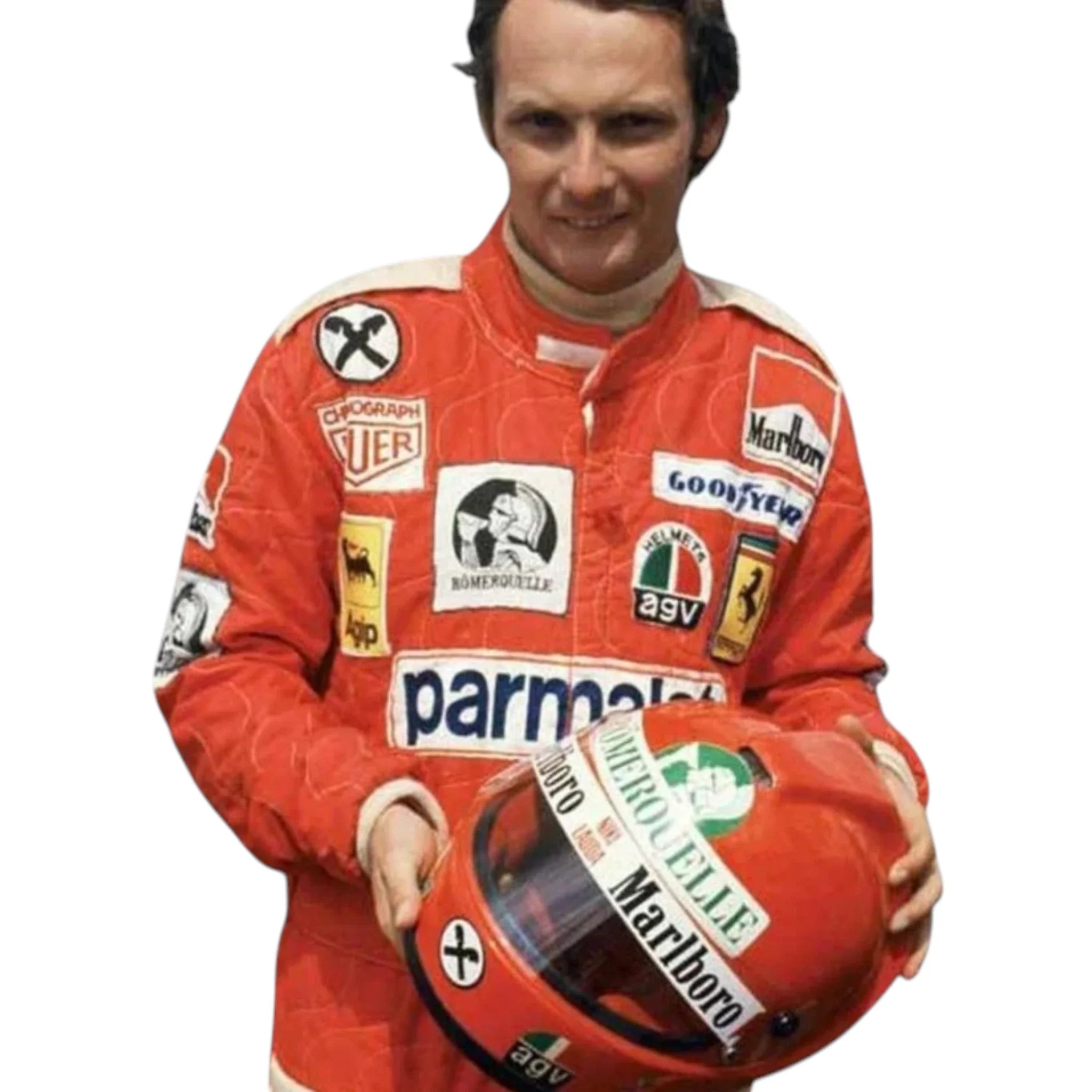Niki Lauda 1976 Ferrari F1 Racing Suit detail view 5 - Grand Flex Racewear