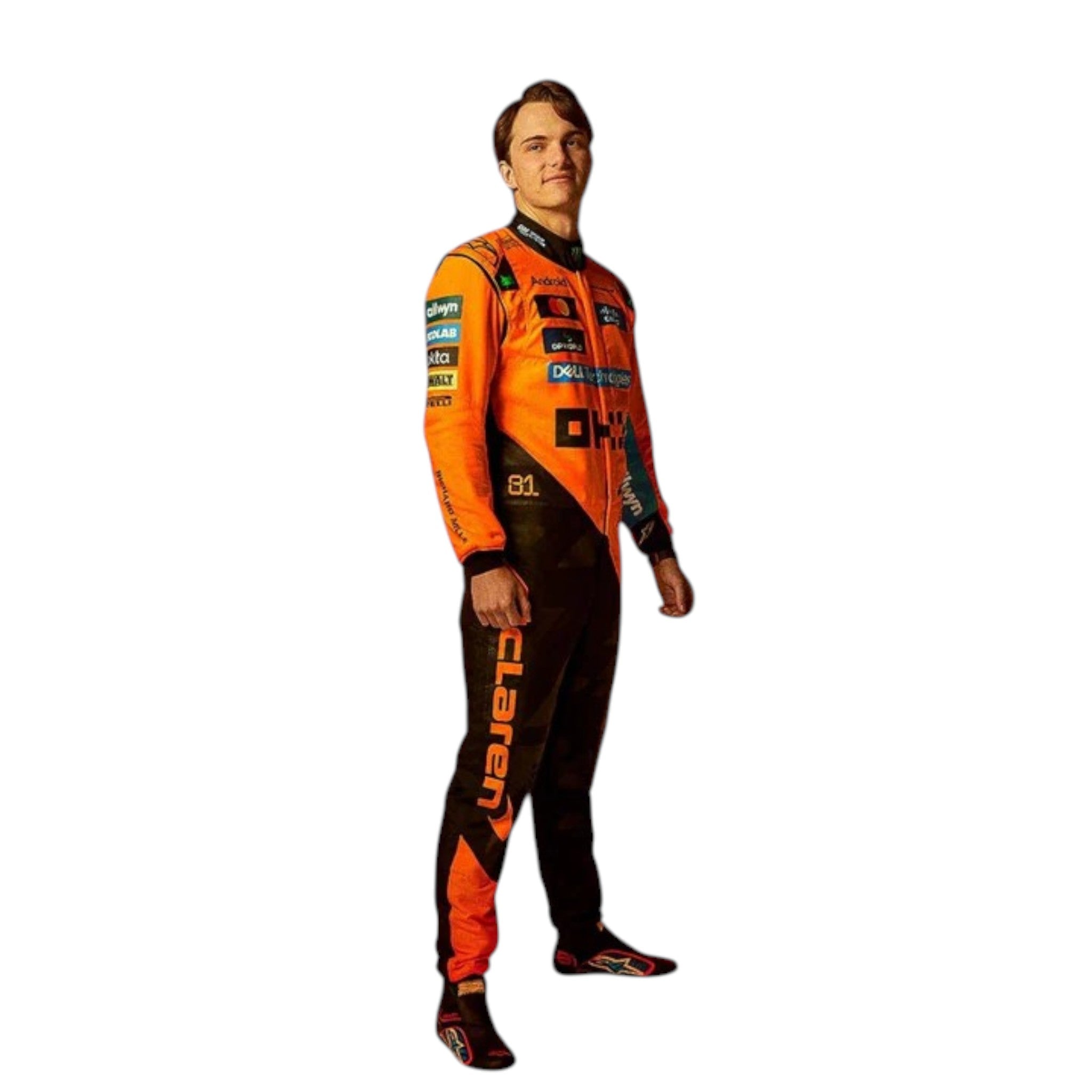 Oscar Piastri 2025 Mclaren F1 Race Suit product view - Grand Flex Racewear